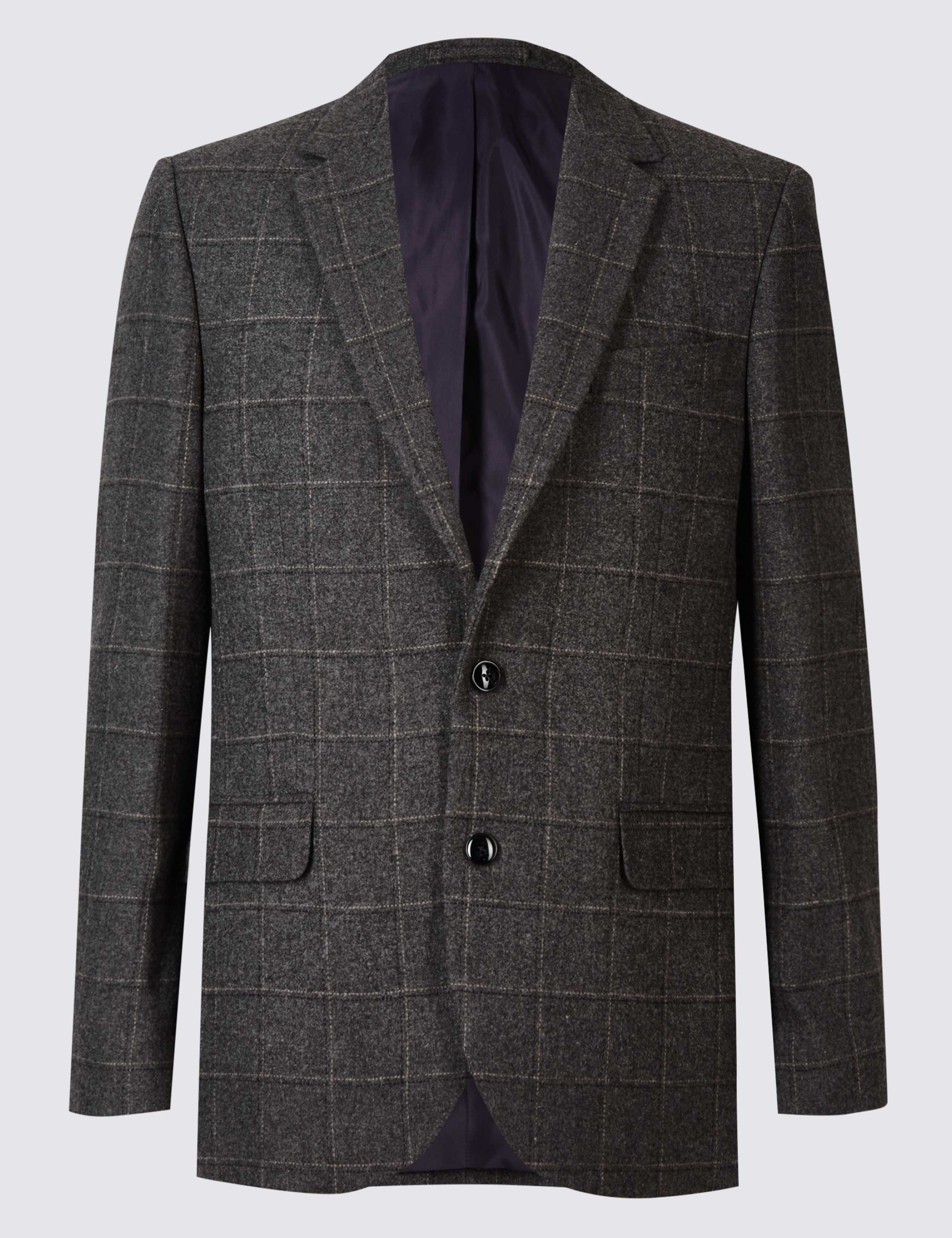 Wool Blend Checked Jacket 1 of 5