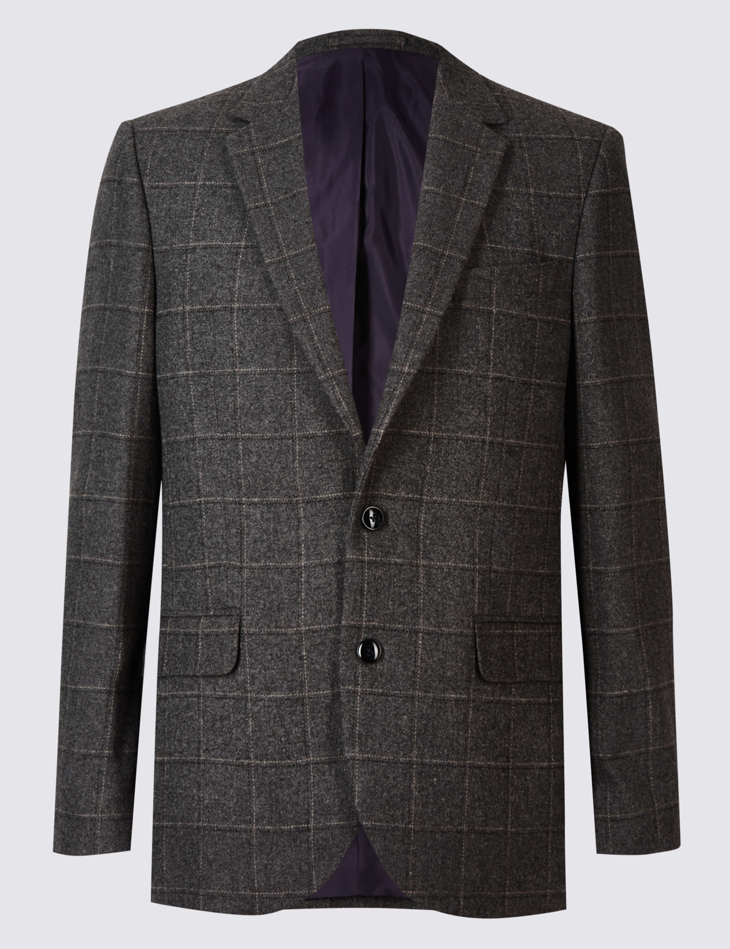 Wool Blend Checked Jacket 2 of 5