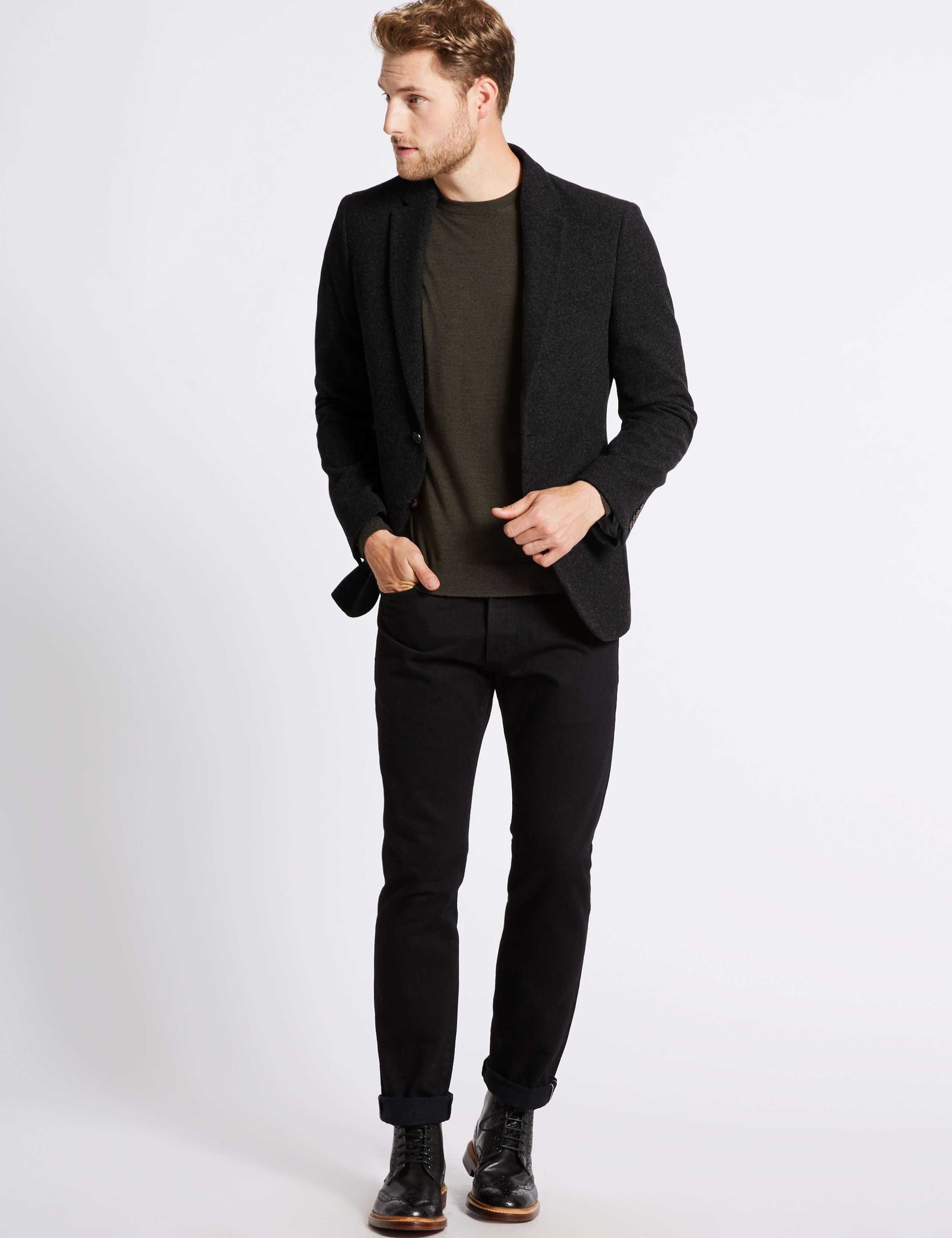 Charcoal Italian Wool Fabric Jacket 3 of 8