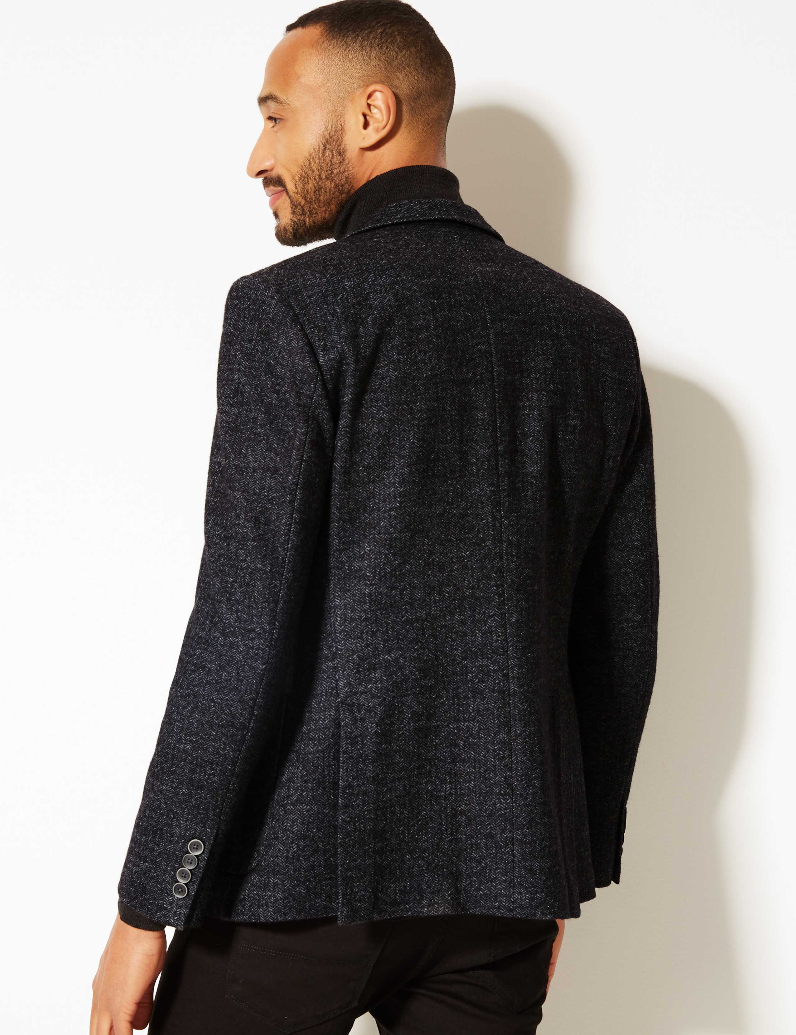 Charcoal Herringbone Tailored Fit Jacket 4 of 7