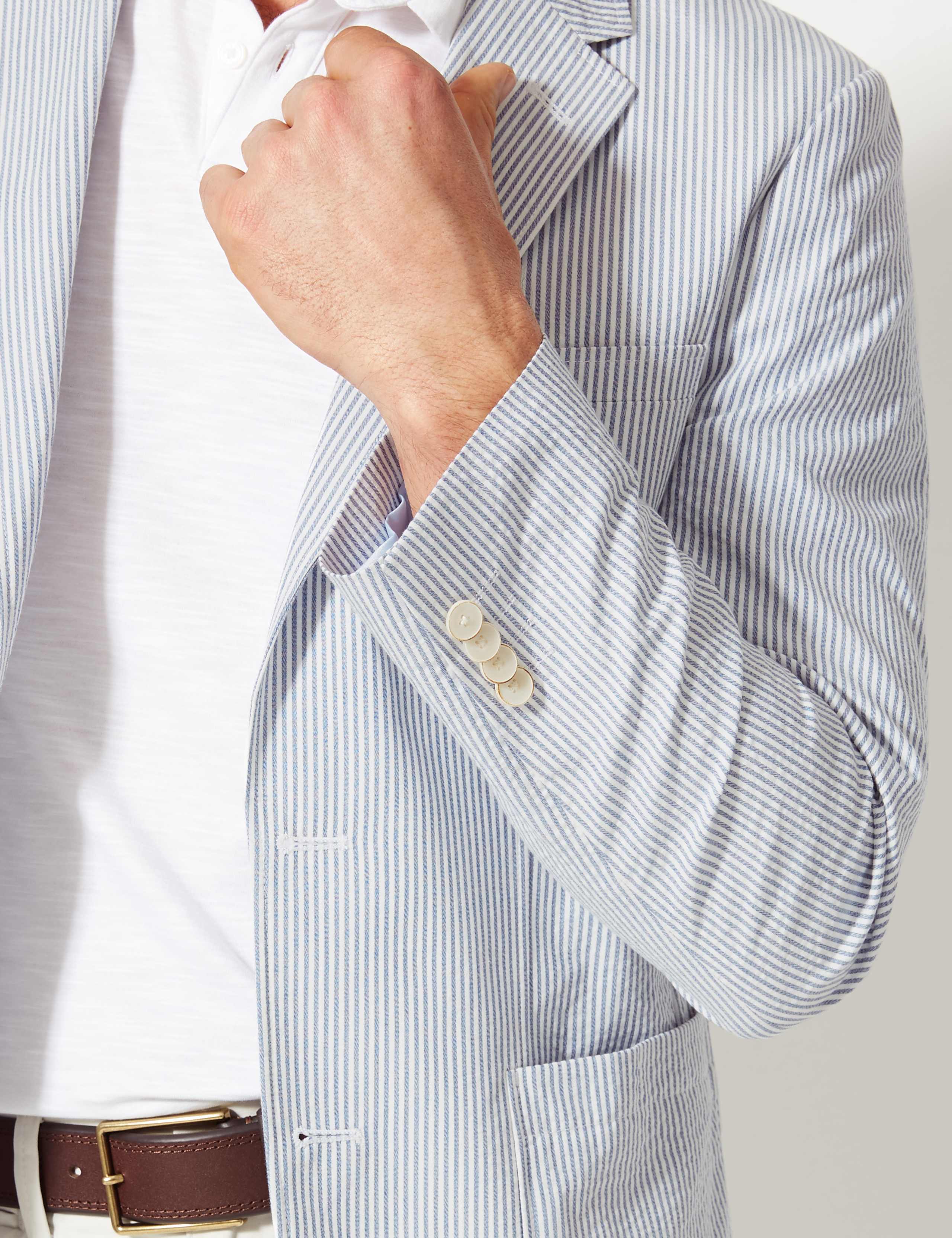 Striped Tailored Fit Cotton Jacket 6 of 9