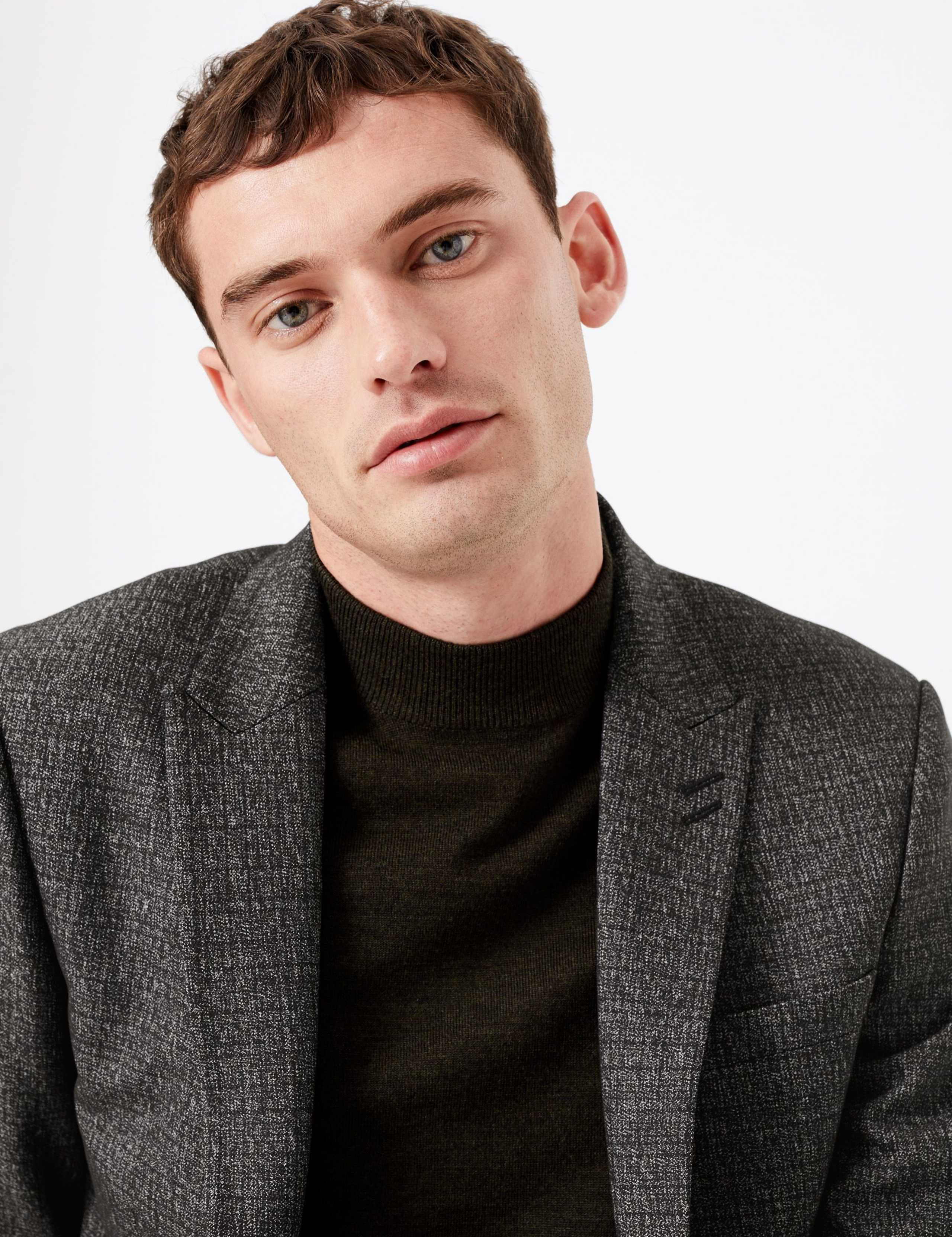 Slim Fit Textured Check Jacket 3 of 7