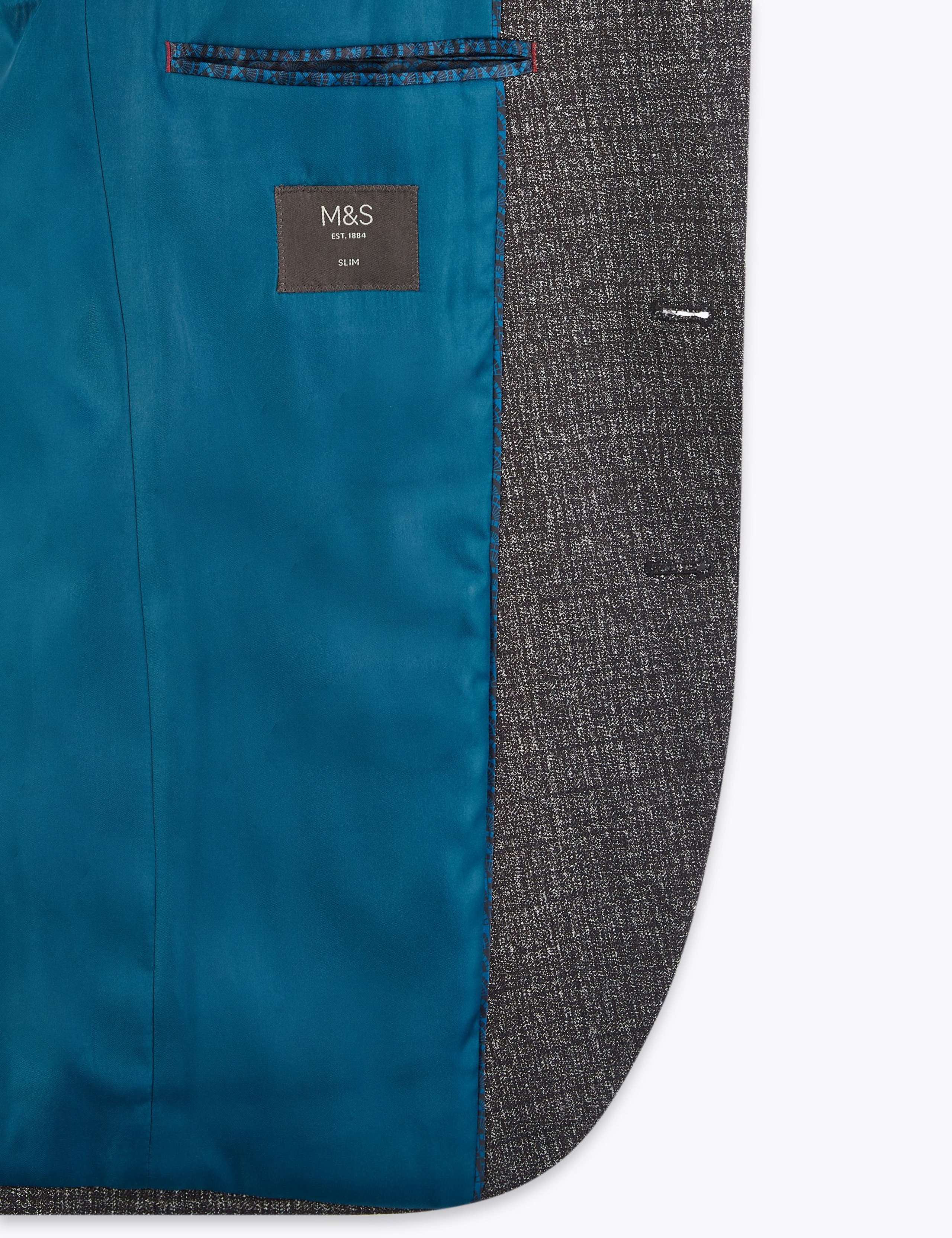 Slim Fit Textured Check Jacket 6 of 7