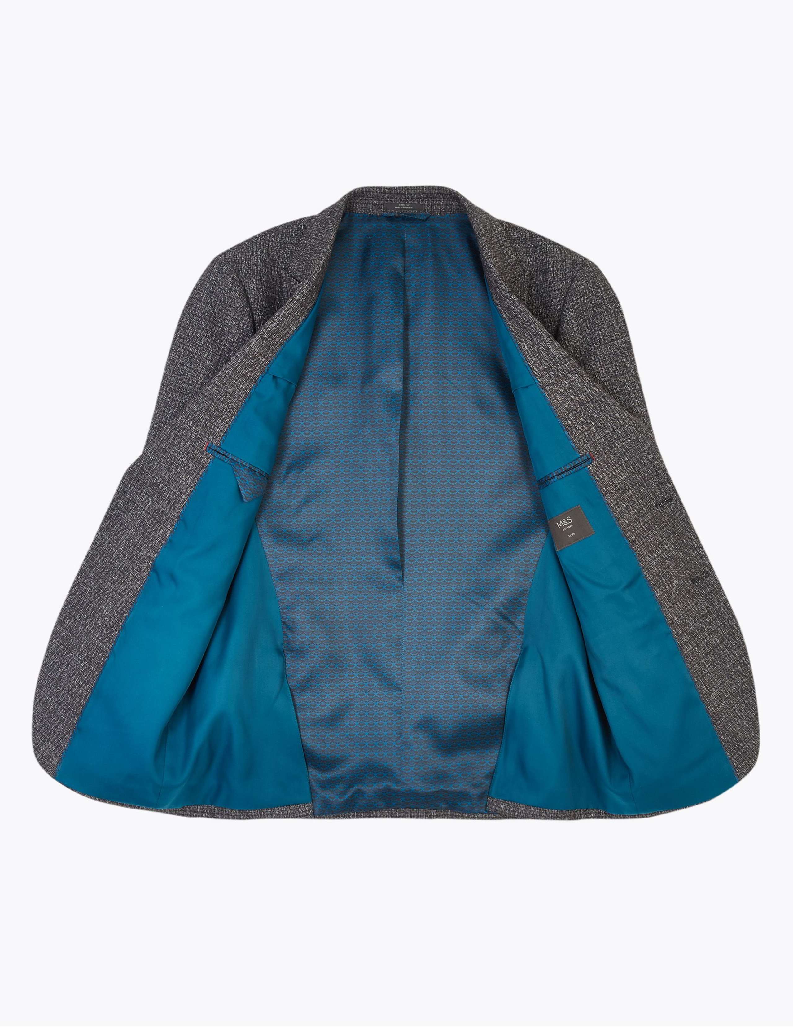 Slim Fit Textured Check Jacket 7 of 7