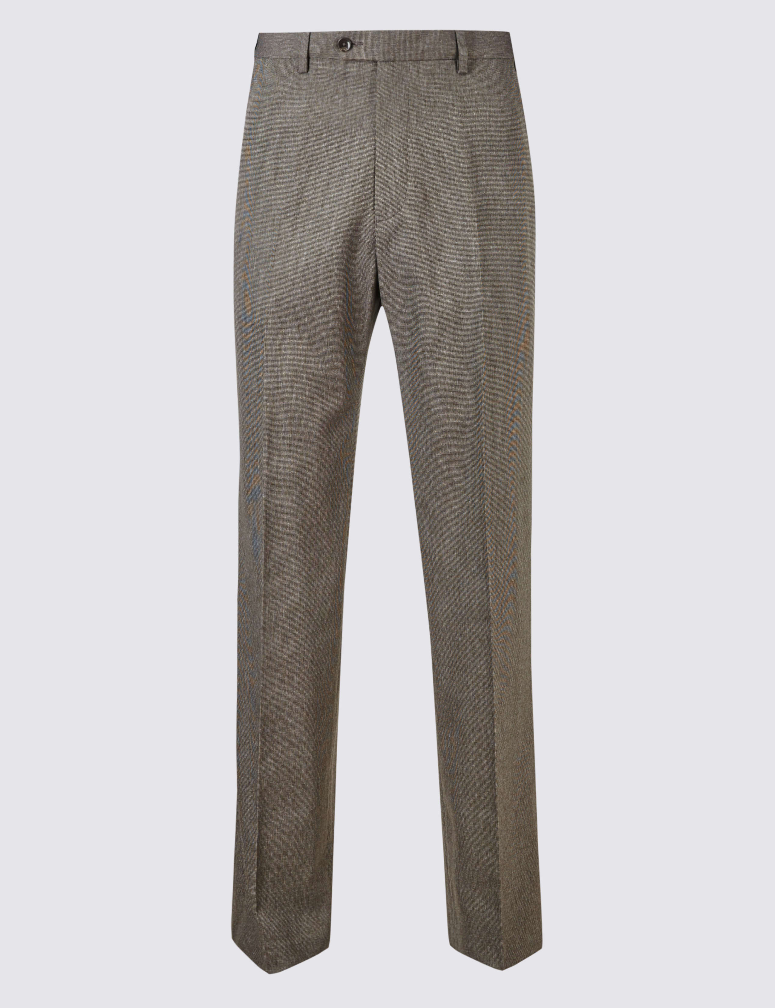 Regular Fit Textured Flat Front Trousers 2 of 4