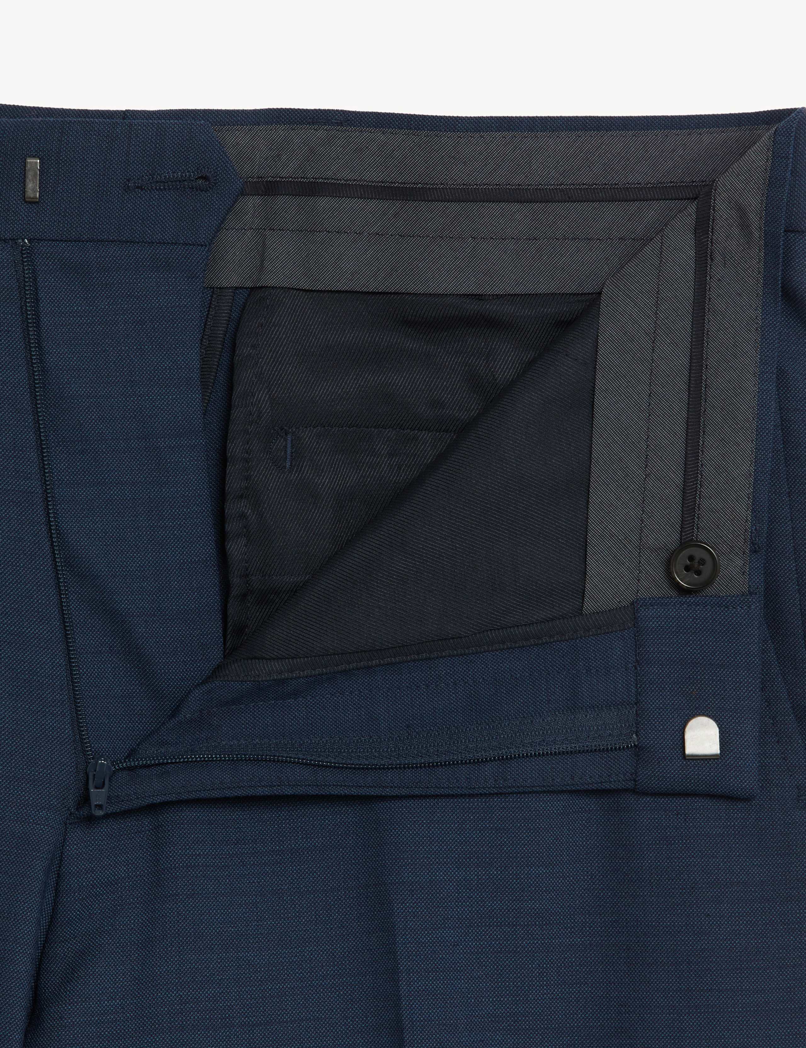 Regular Fit Wool Blend Flat Front Trousers 2 of 4