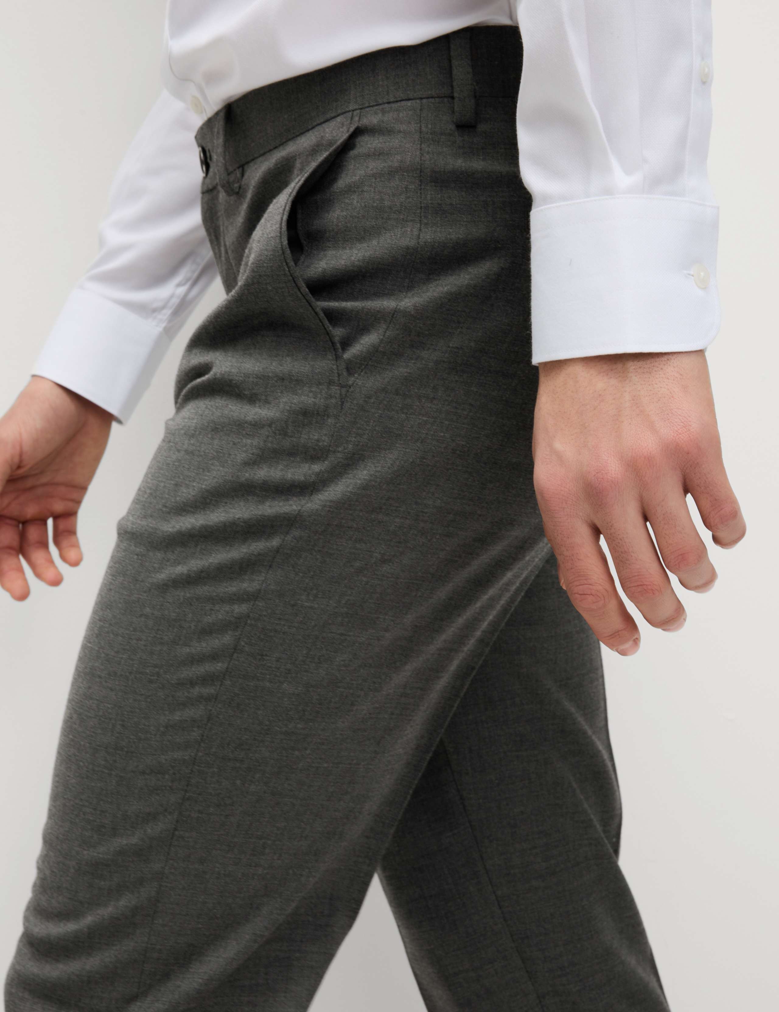 Regular Fit Wool Blend Trousers 3 of 6