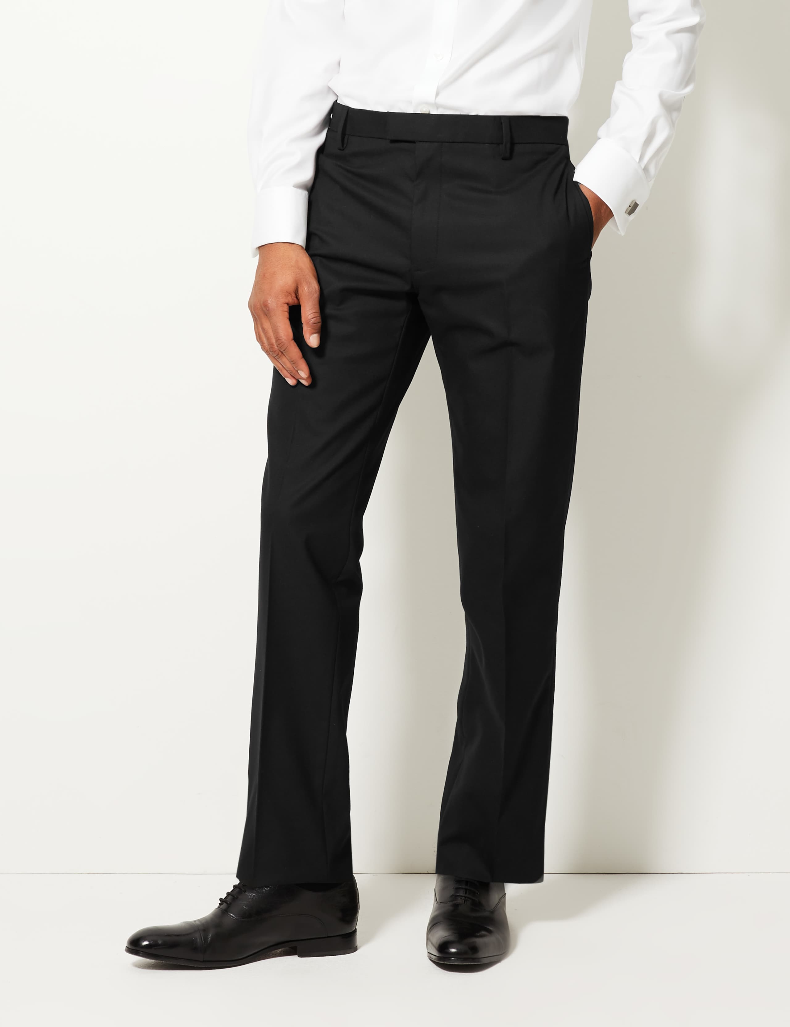 Tailored Fit Flat Front Trousers 2 of 3