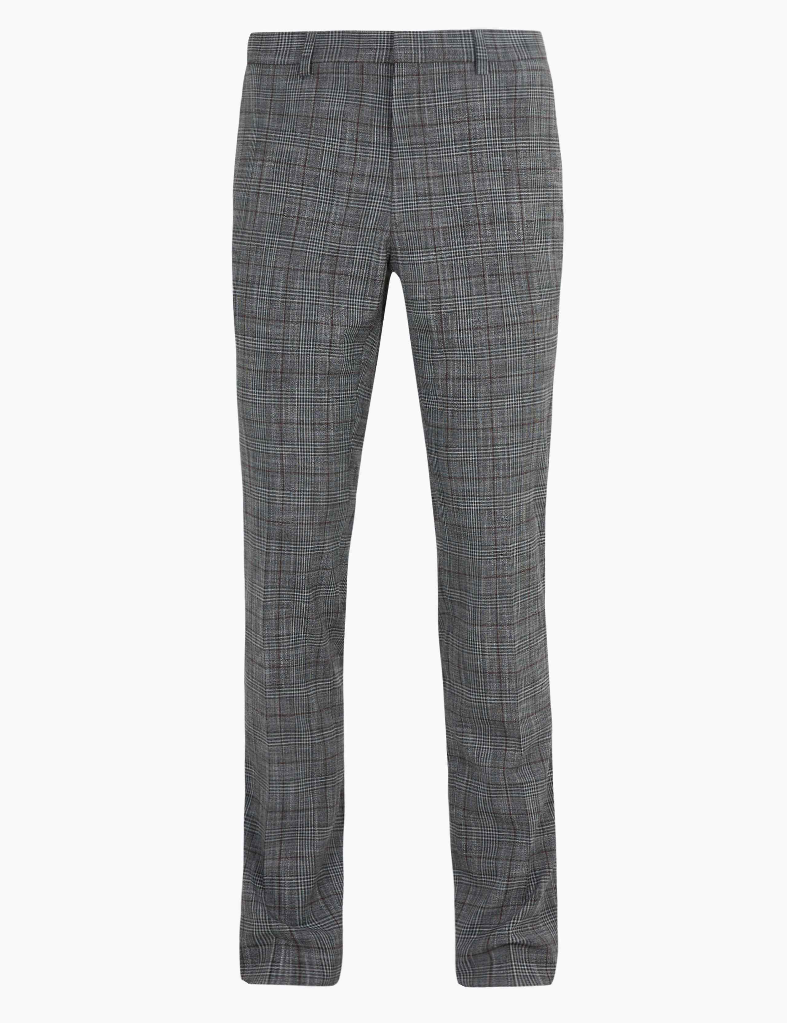 Skinny Fit Checked Stretch Trousers 2 of 6