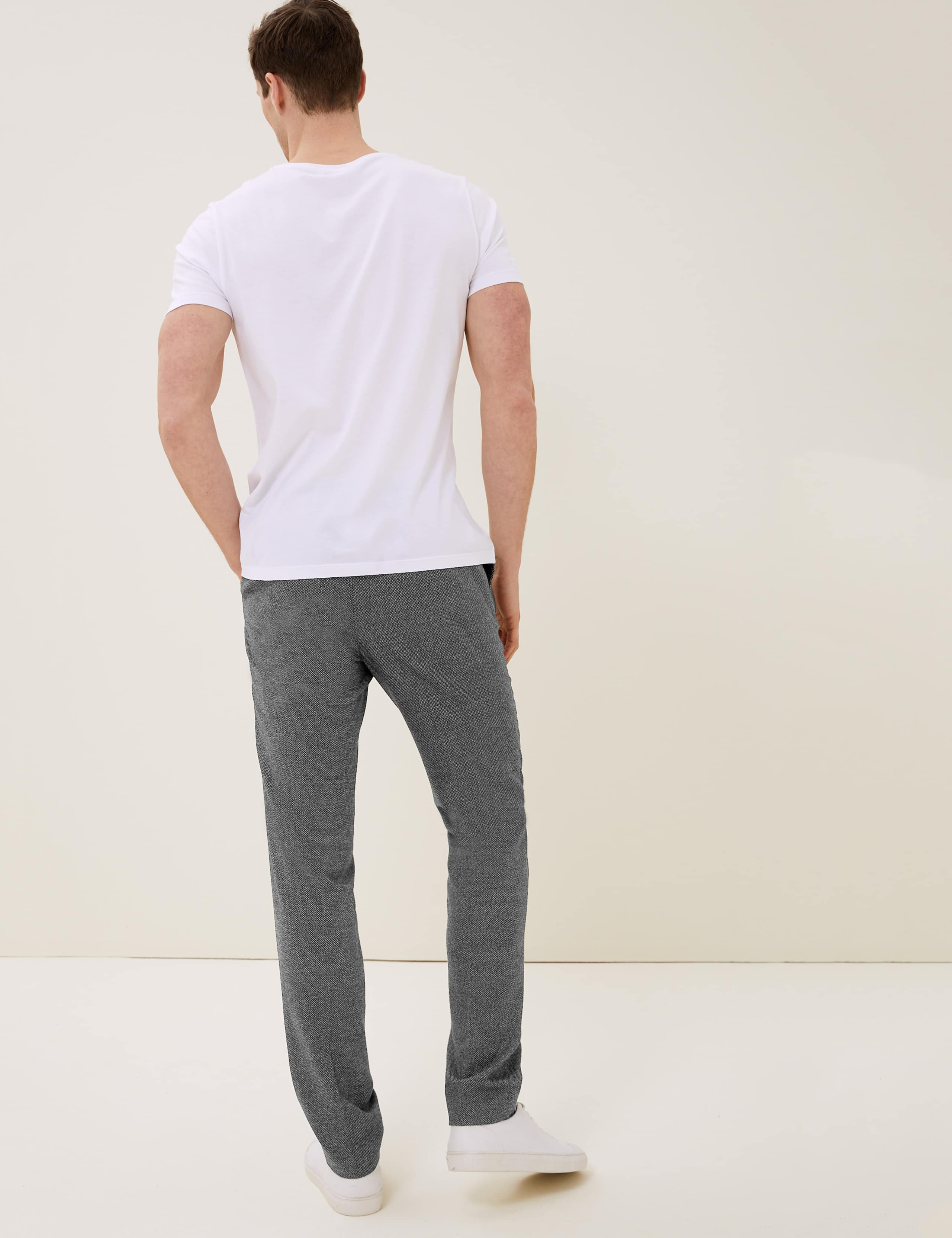 Slim Fit Textured Elasticated Trousers 4 of 7