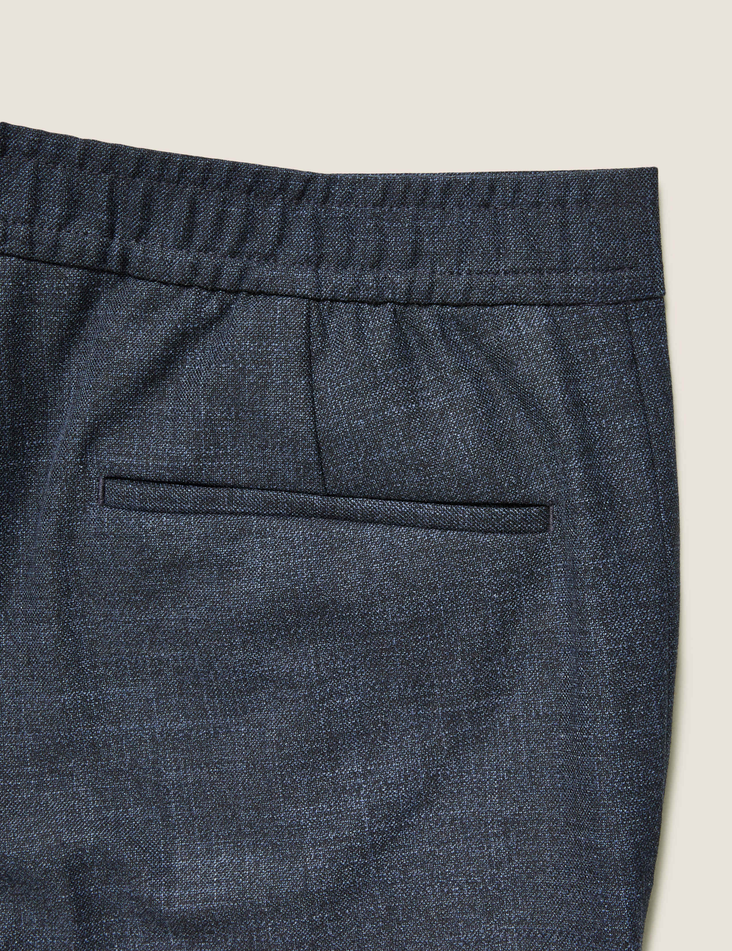 Slim Fit Flat Front Elasticated Trousers 6 of 8