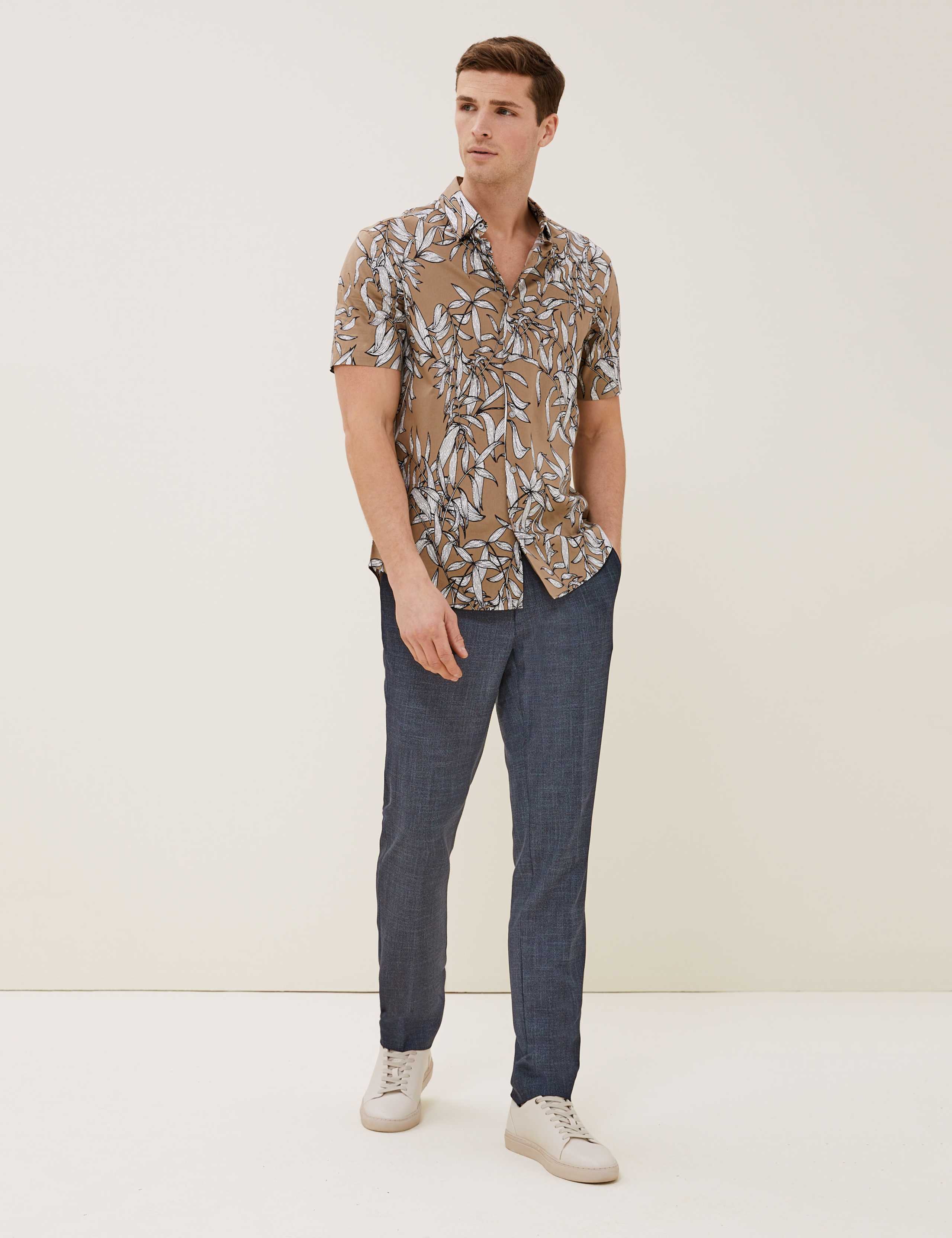 Slim Fit Flat Front Elasticated Trousers 8 of 8