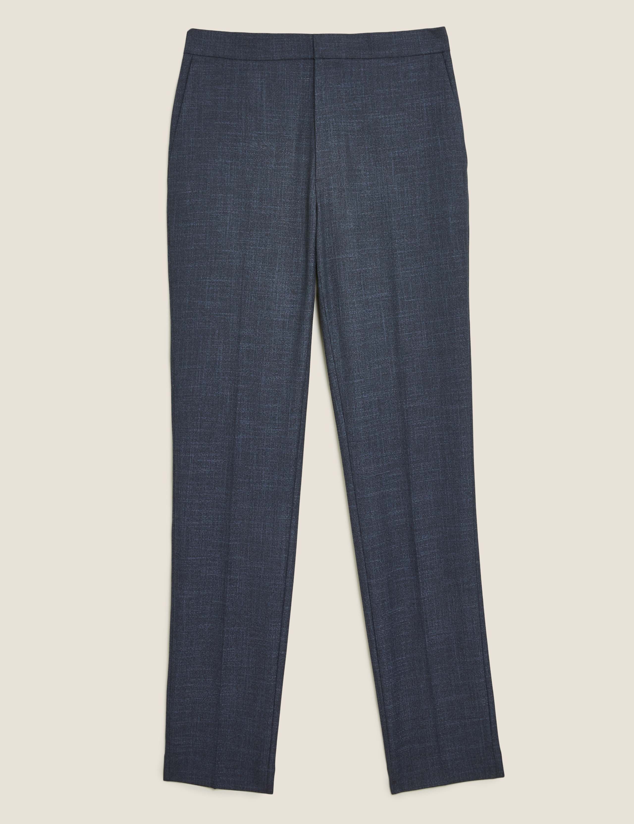 Slim Fit Flat Front Elasticated Trousers 2 of 8