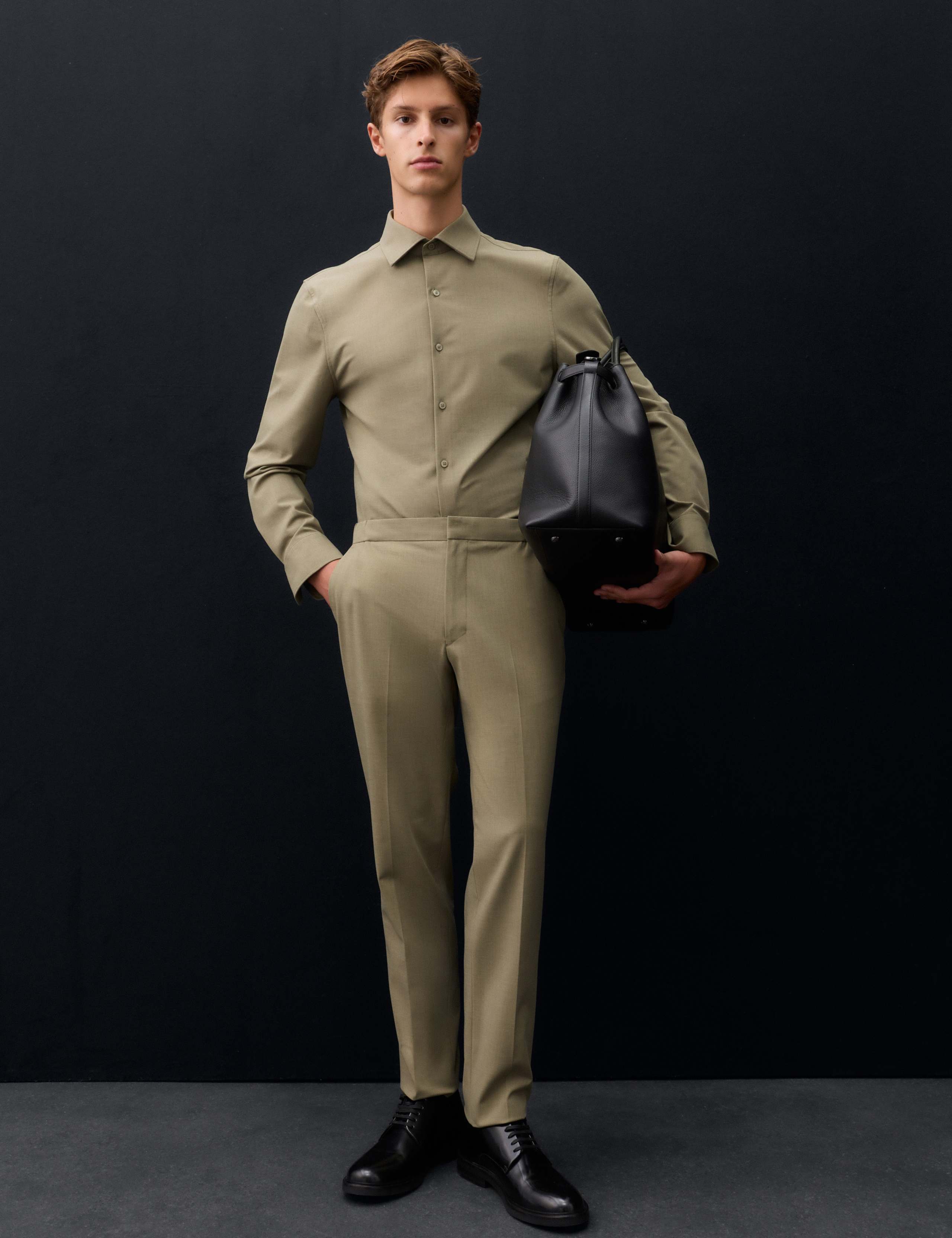 Tapered Fit Flat Front Performance Trousers 4 of 6