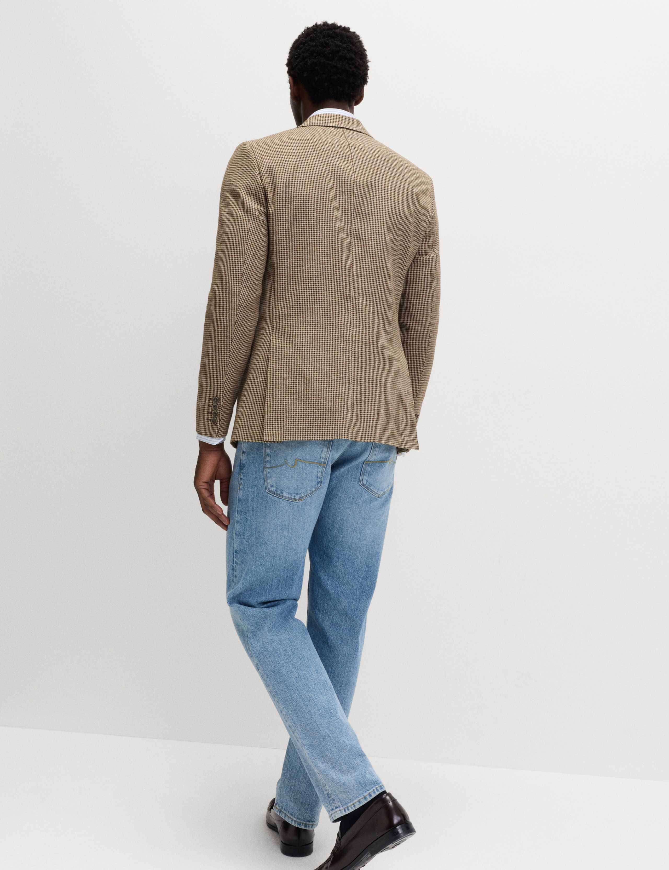 Tailored Fit Cotton Linen Houndstooth Blazer 5 of 5