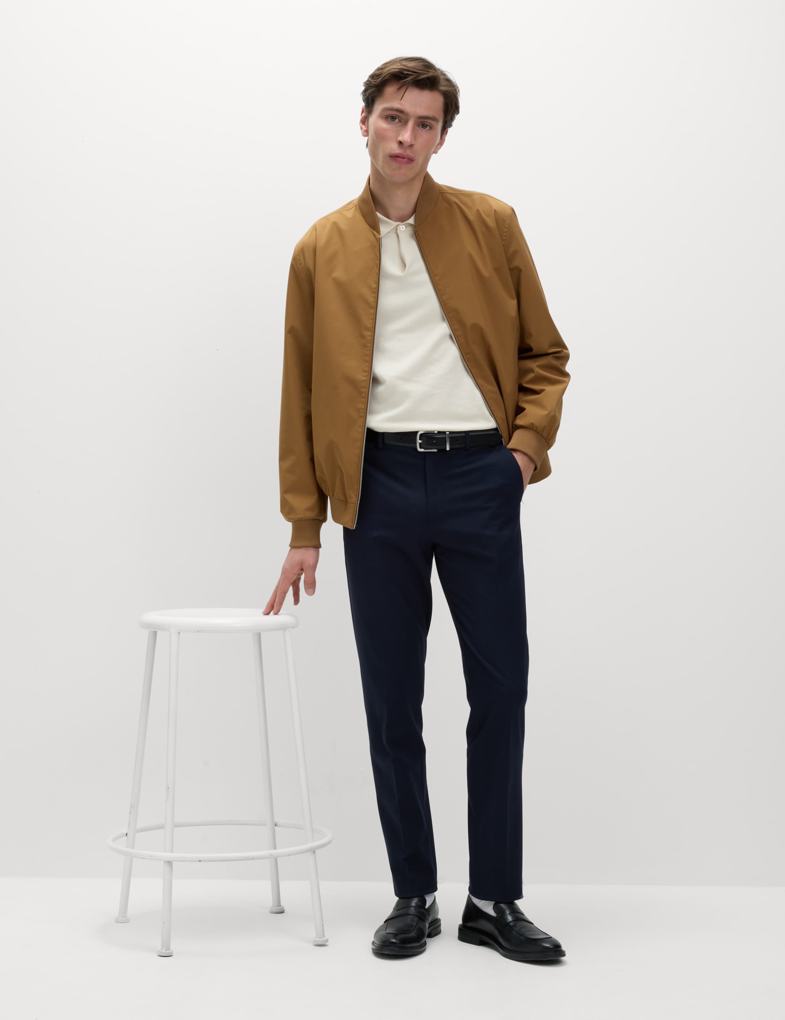Tailored Fit Flat Front Check Trousers 3 of 5