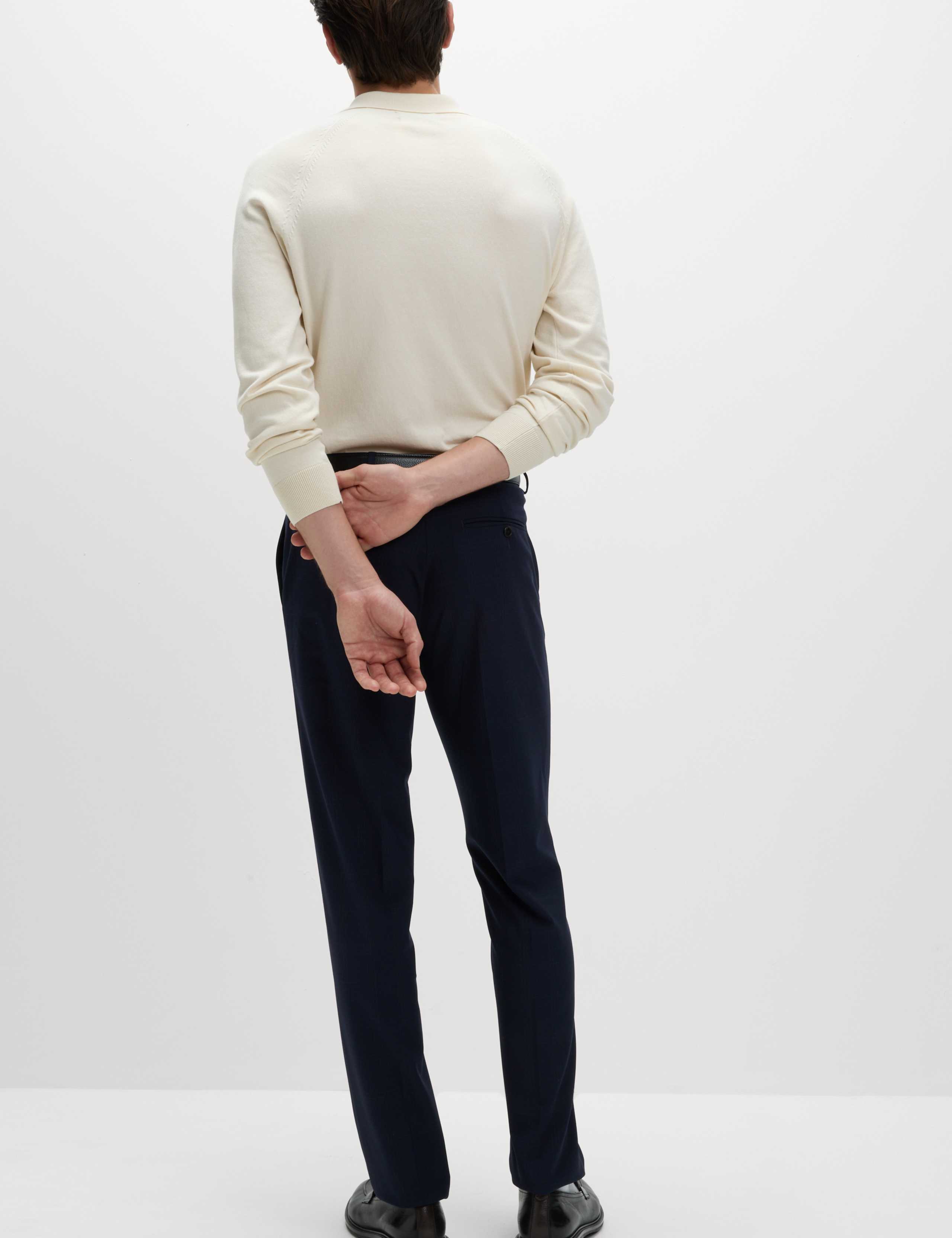 Tailored Fit Flat Front Check Trousers 5 of 5