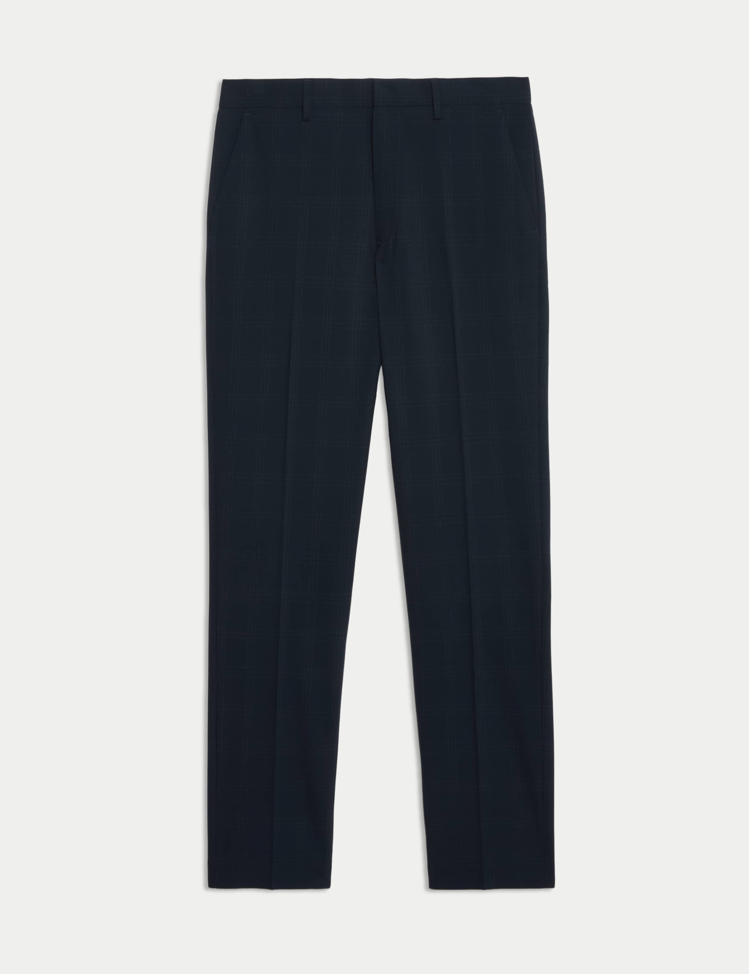 Tailored Fit Flat Front Check Trousers 2 of 5