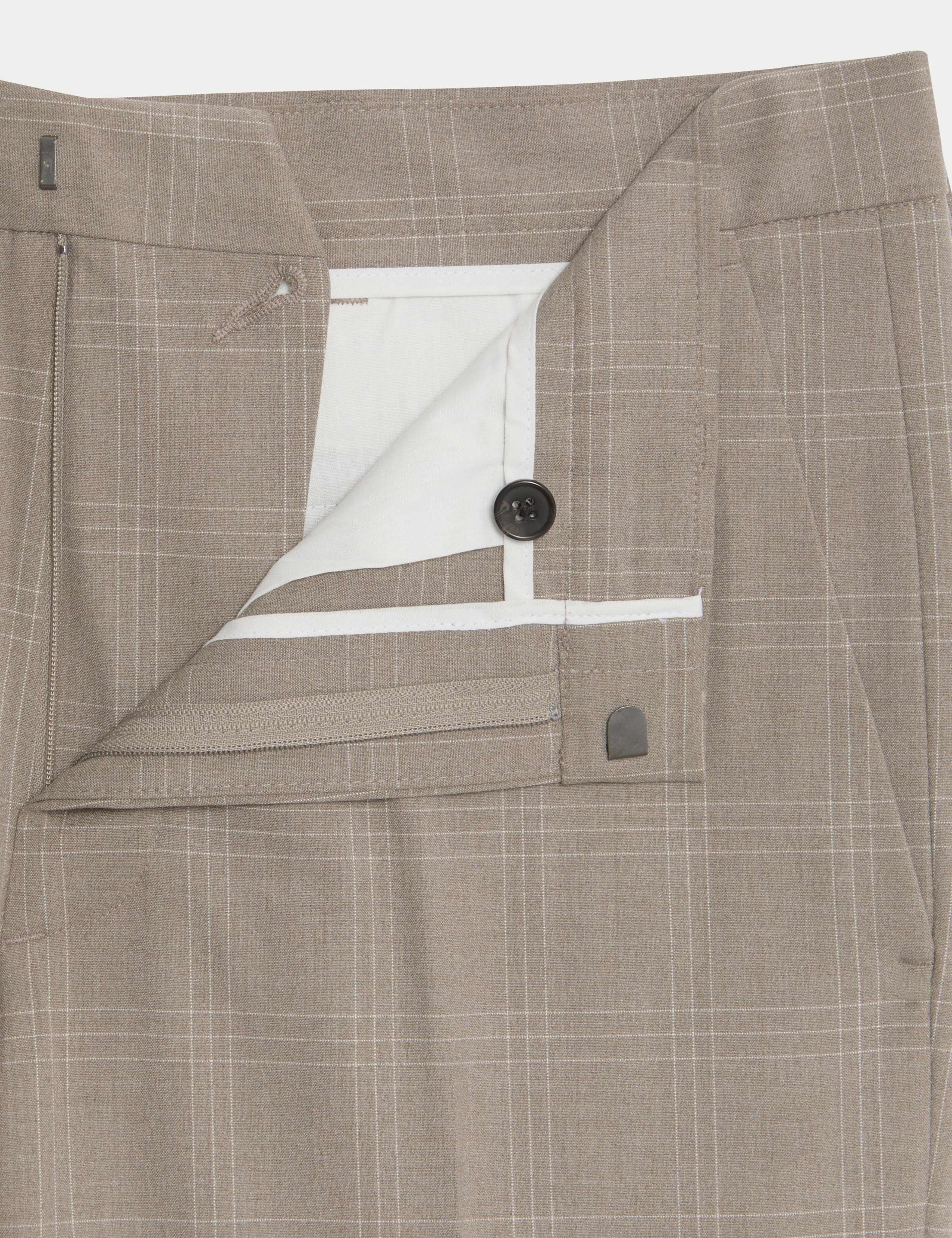 Tailored Fit Flat Front Check Trousers 3 of 6