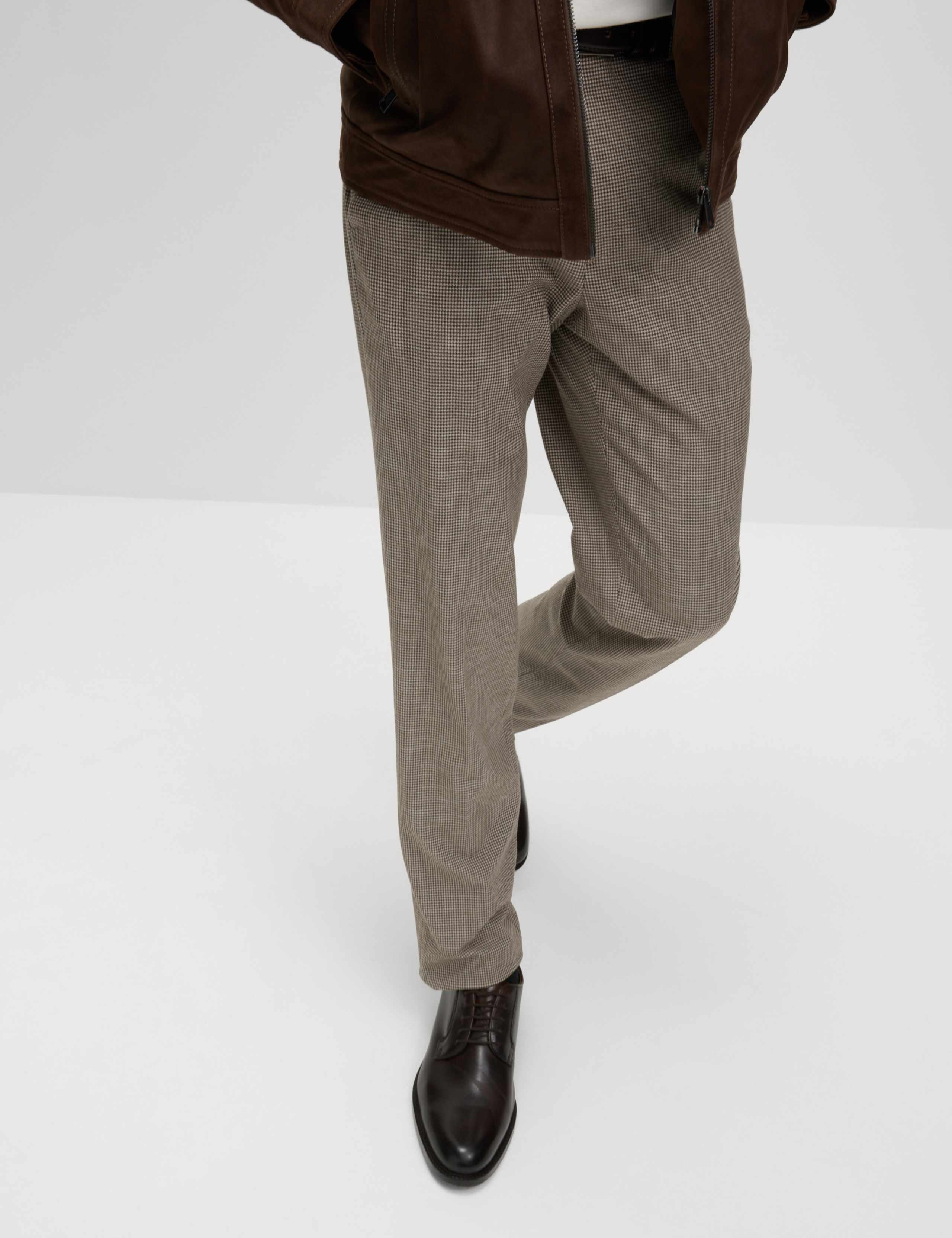 Tailored Fit Puppytooth Flat Front Trousers 7 of 7