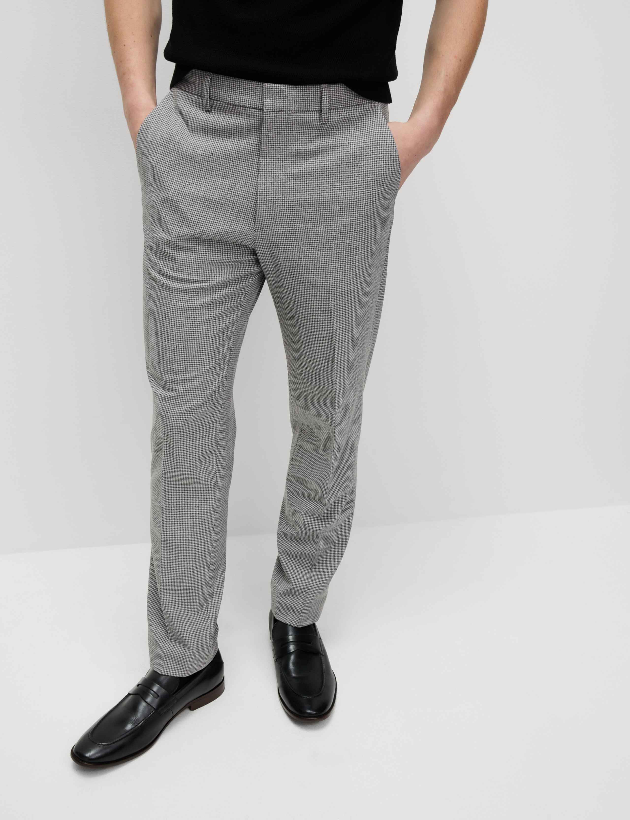 Tailored Fit Puppytooth Flat Front Trousers 8 of 8