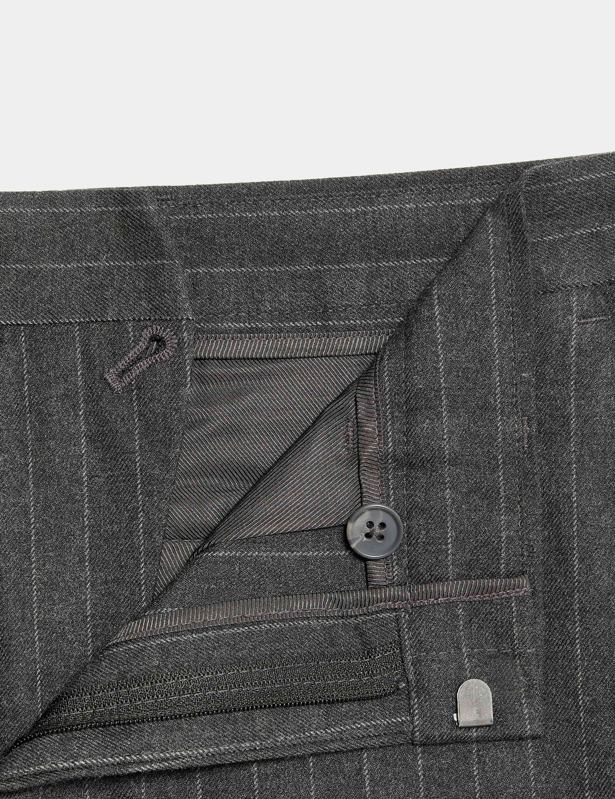 Relaxed Fit Pinstripe Flat Front Trousers 3 of 7