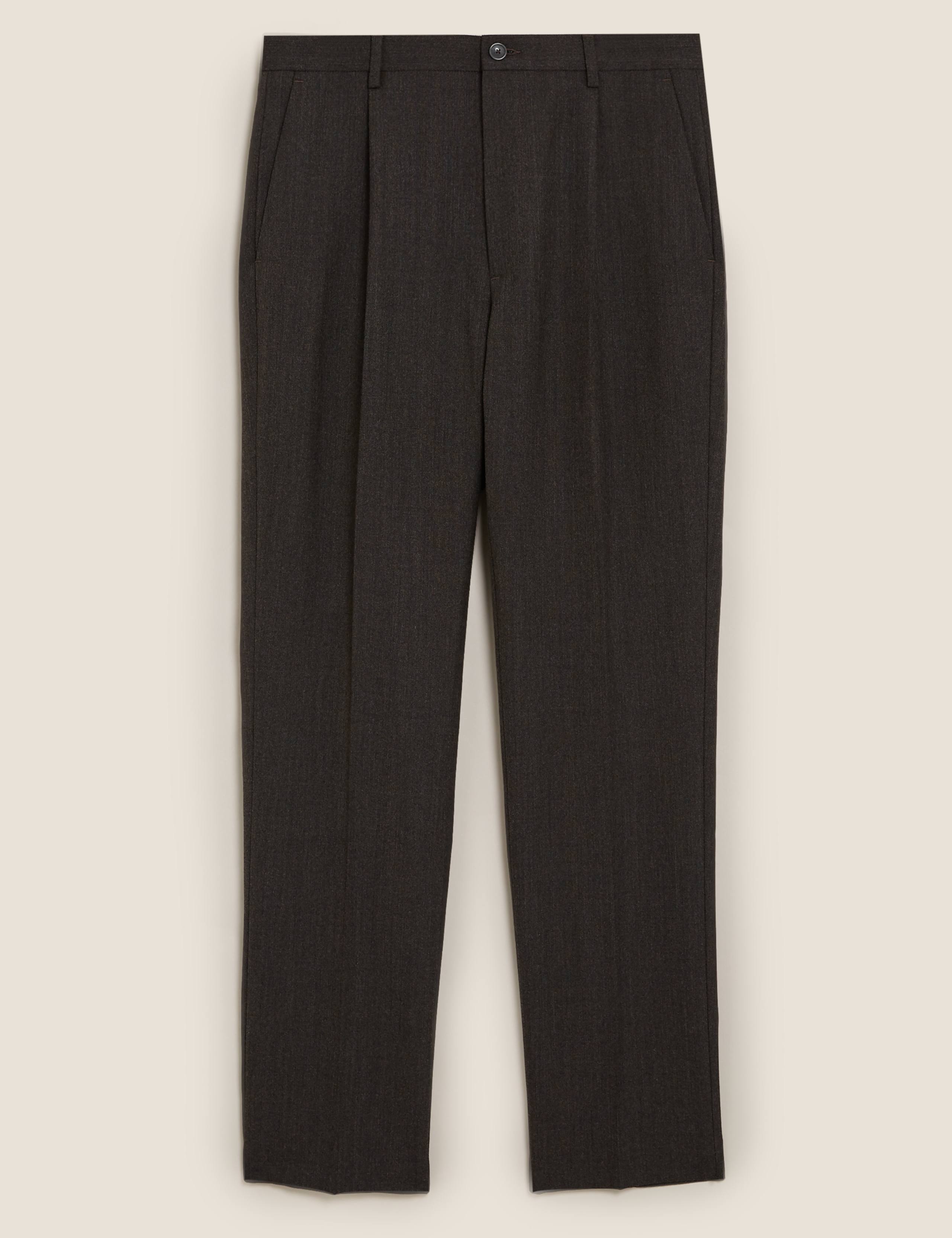 Regular Fit Wool Flat Front Trousers 2 of 6