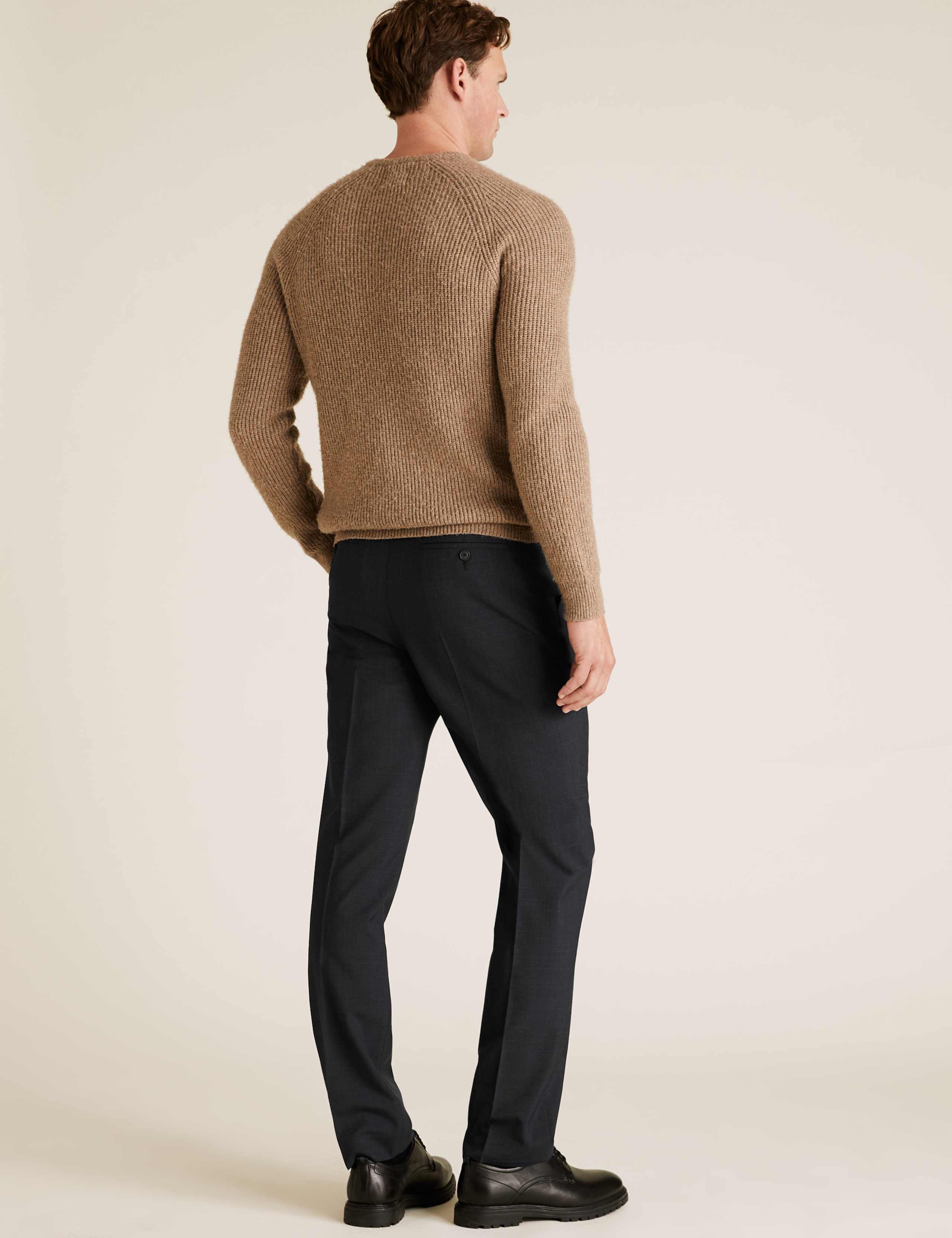 Regular Fit Wool Flat Front Trousers 4 of 6
