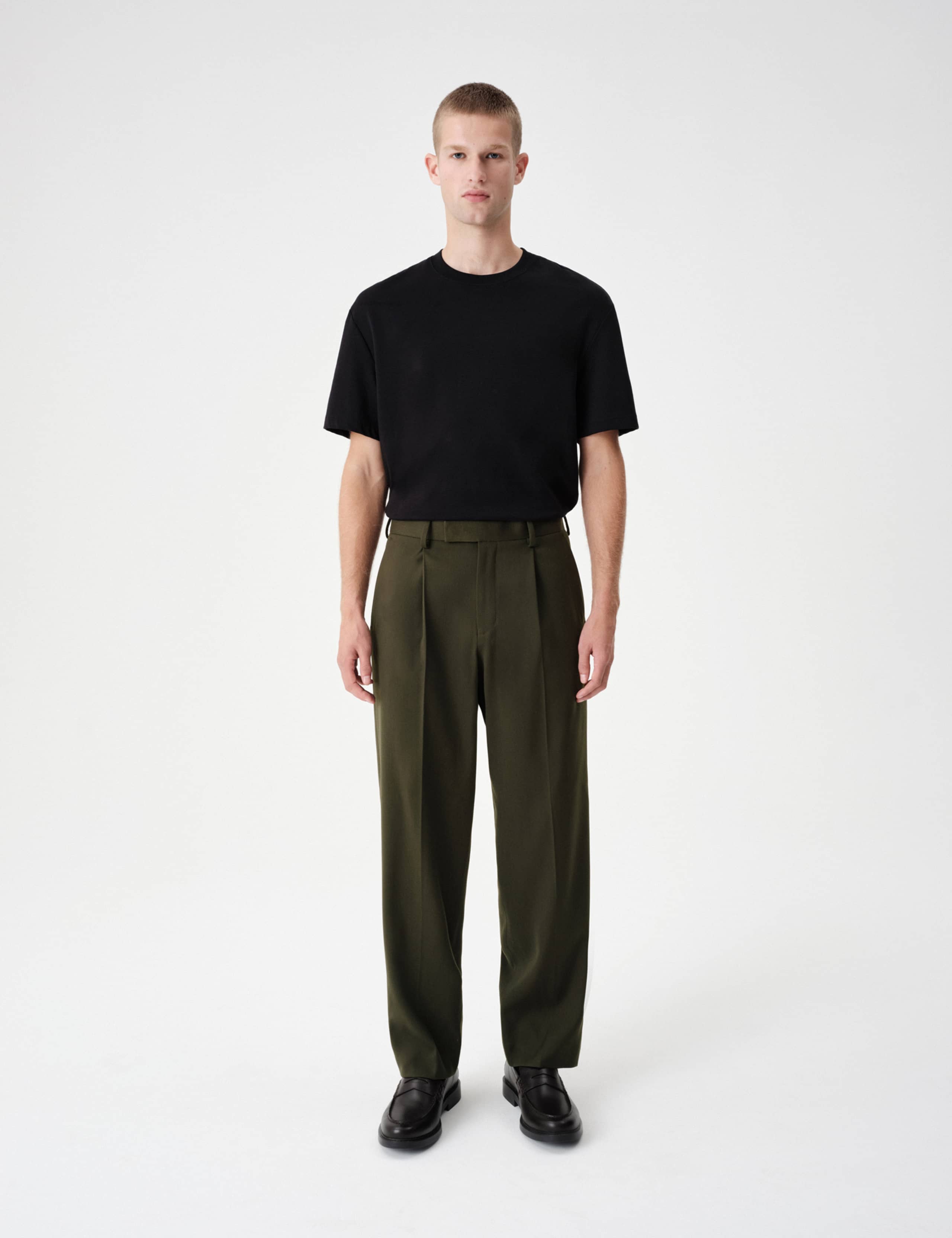 Relaxed Fit Plain Stretch Trousers 1 of 6
