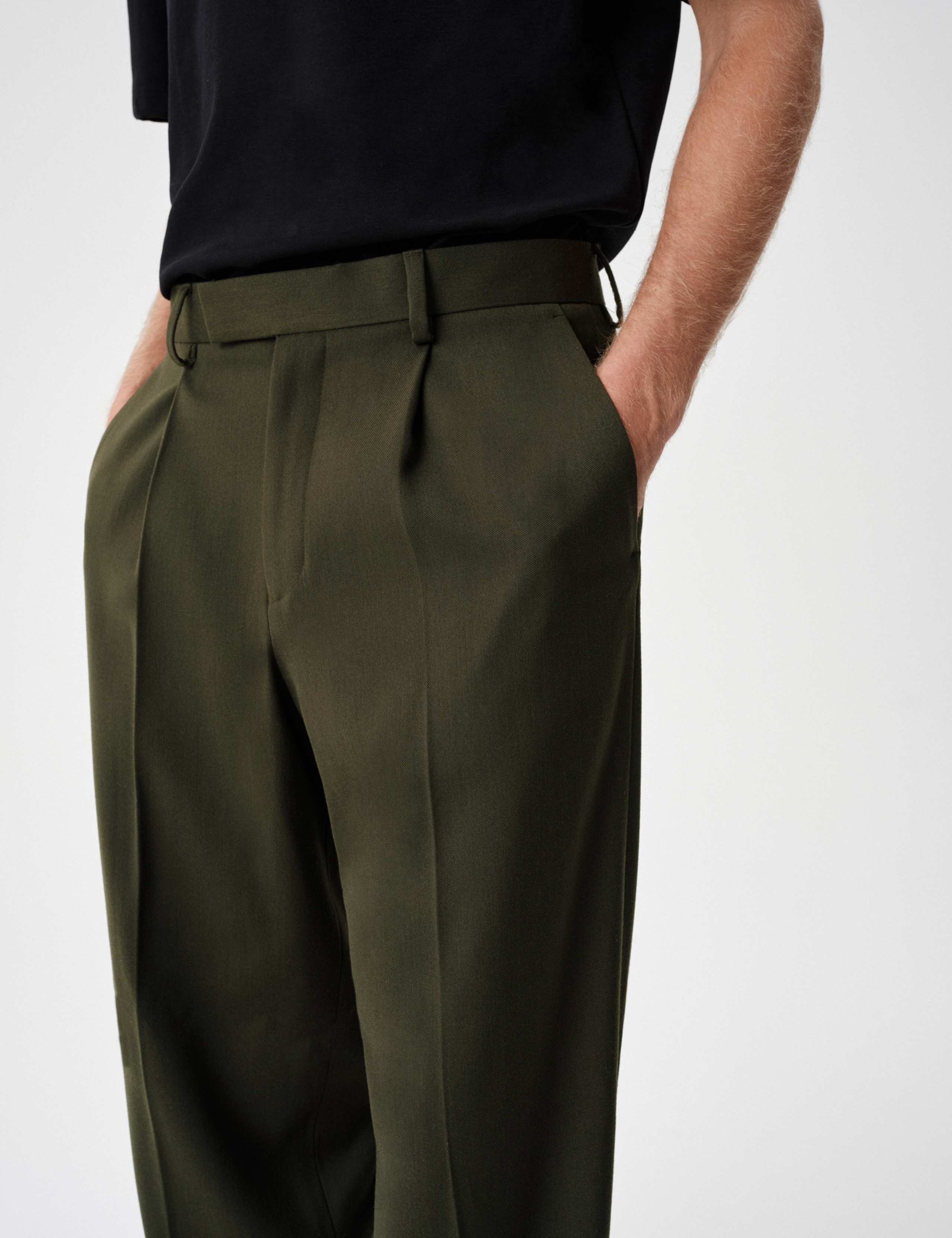 Relaxed Fit Plain Stretch Trousers 5 of 6