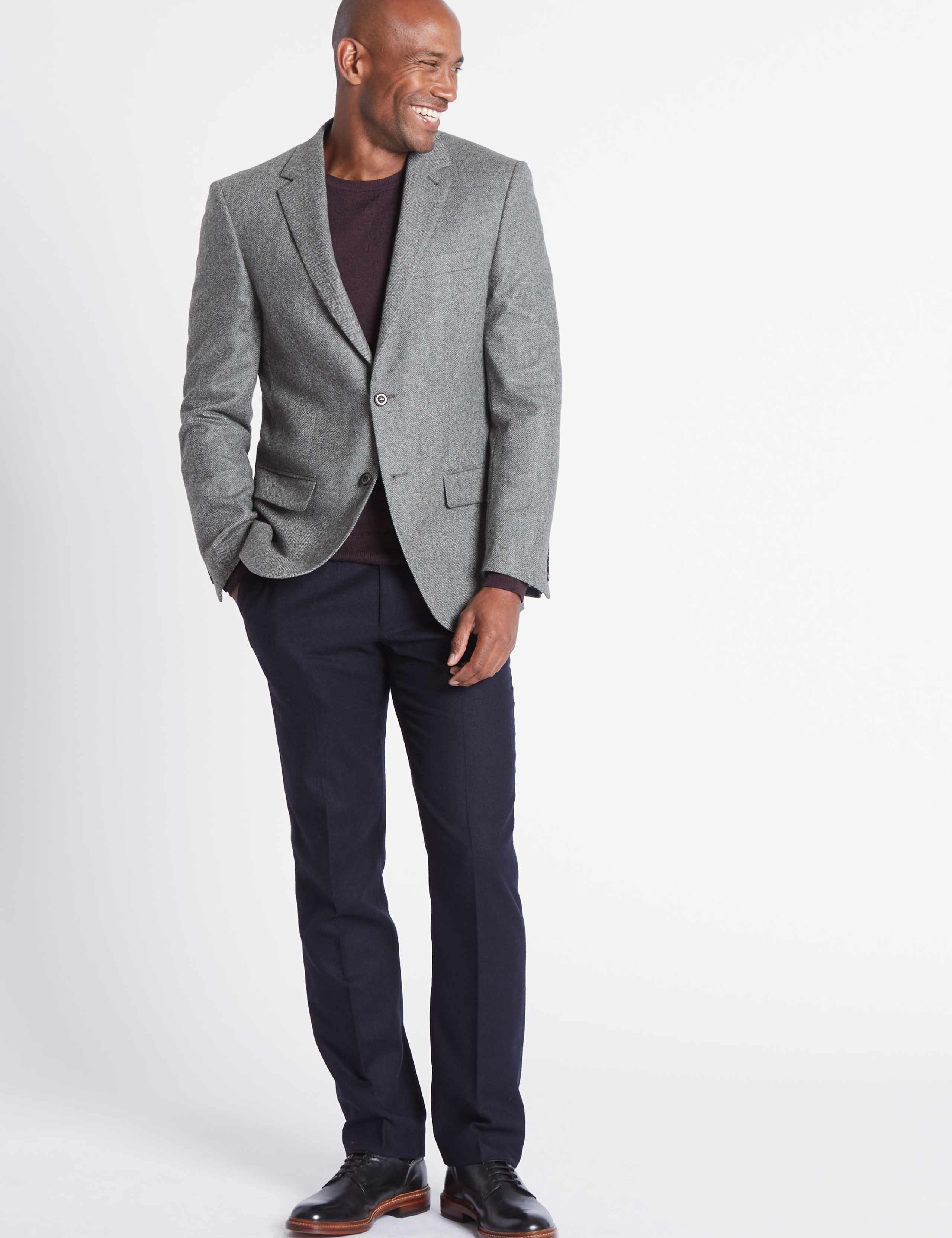 Pure Lambswool Herringbone Jacket 2 of 7