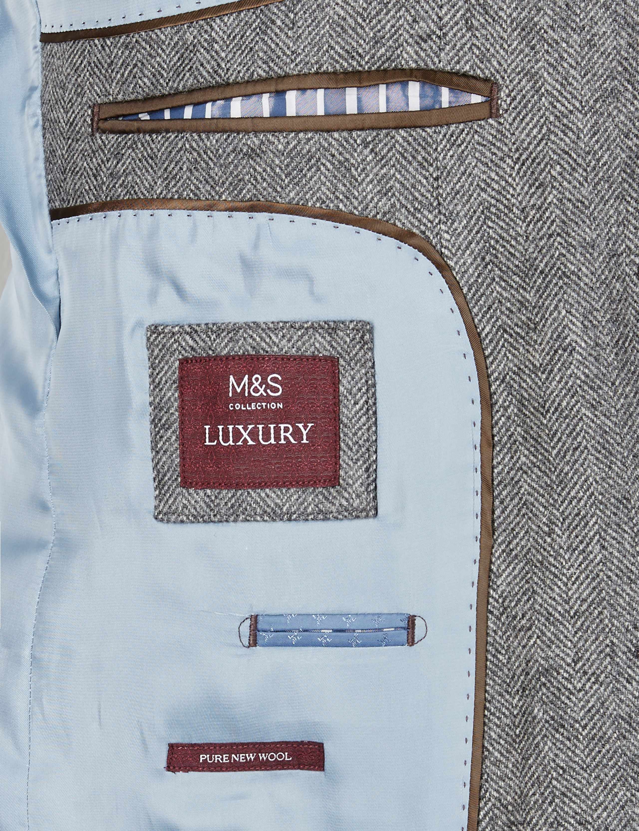 Pure Lambswool Herringbone Jacket 7 of 7