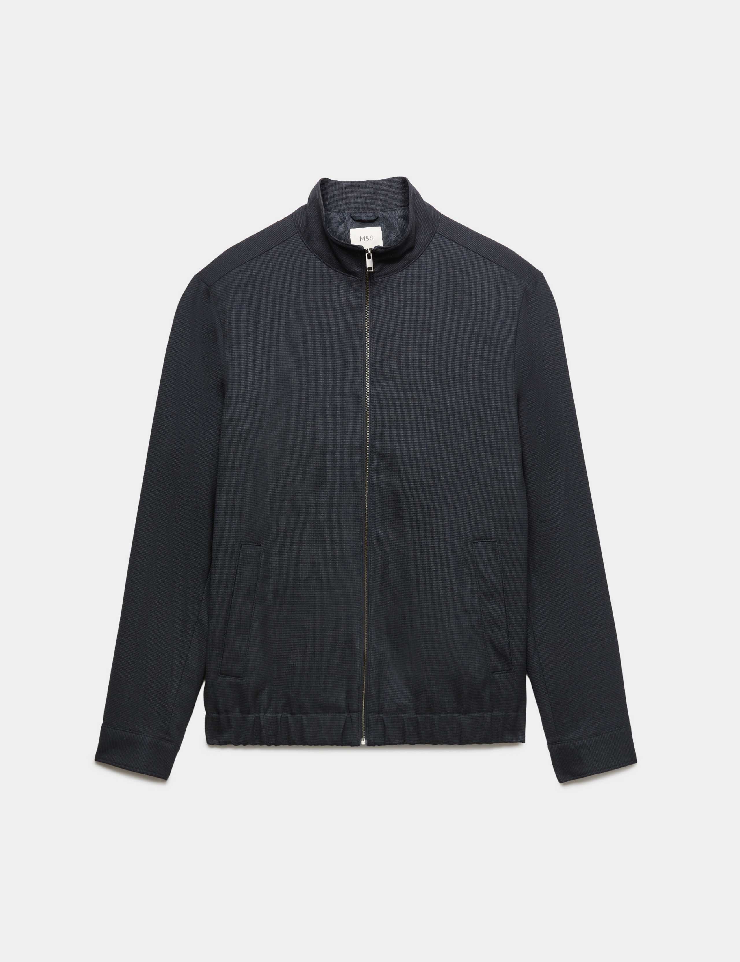Regular Fit Pindot Funnel Neck Suit Jacket 2 of 6