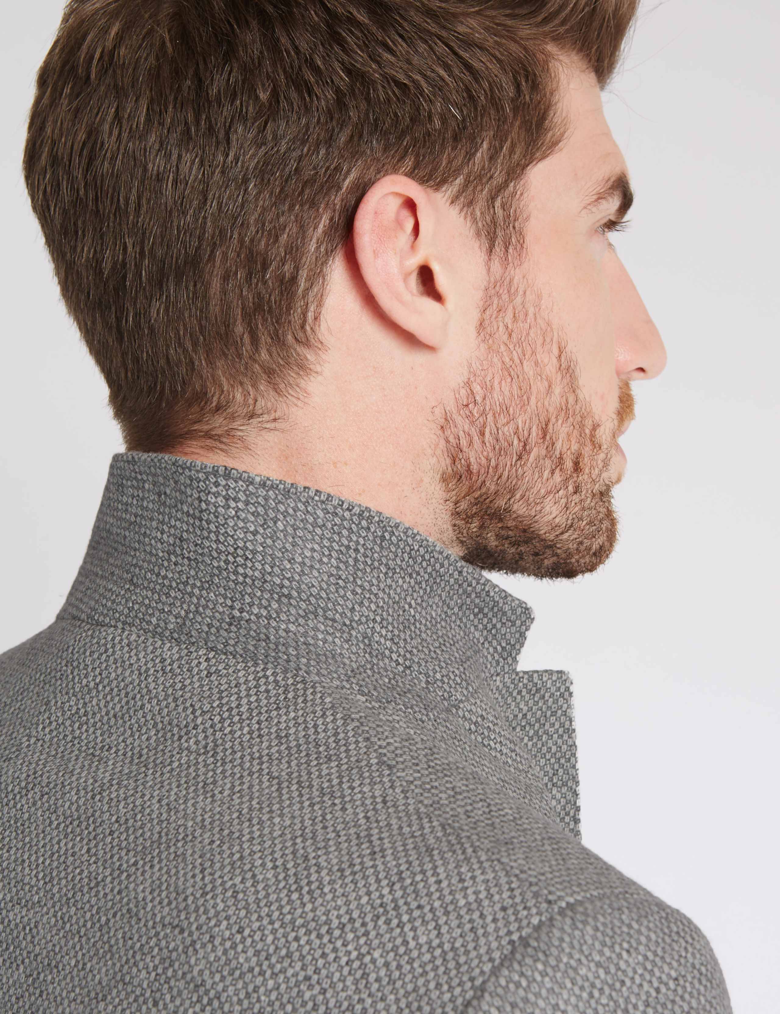 Wool Blend Tailored Fit Two Tone 2 Button Jacket 4 of 6