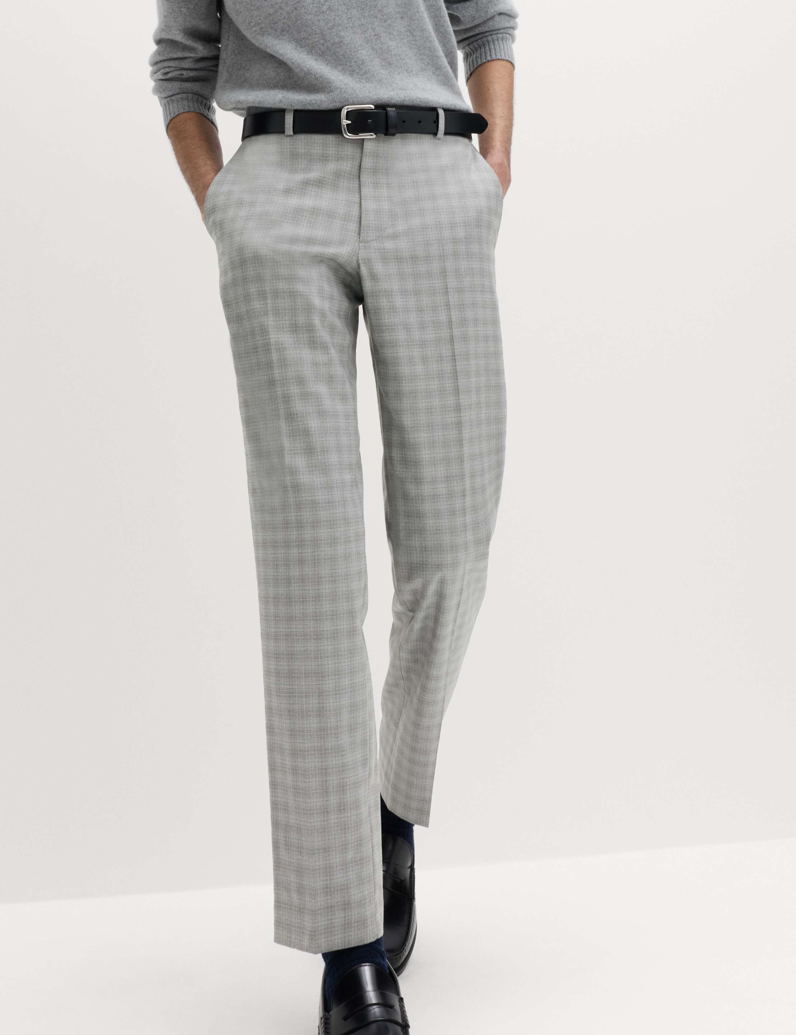 Tailored Fit Checked Trousers 1 of 7