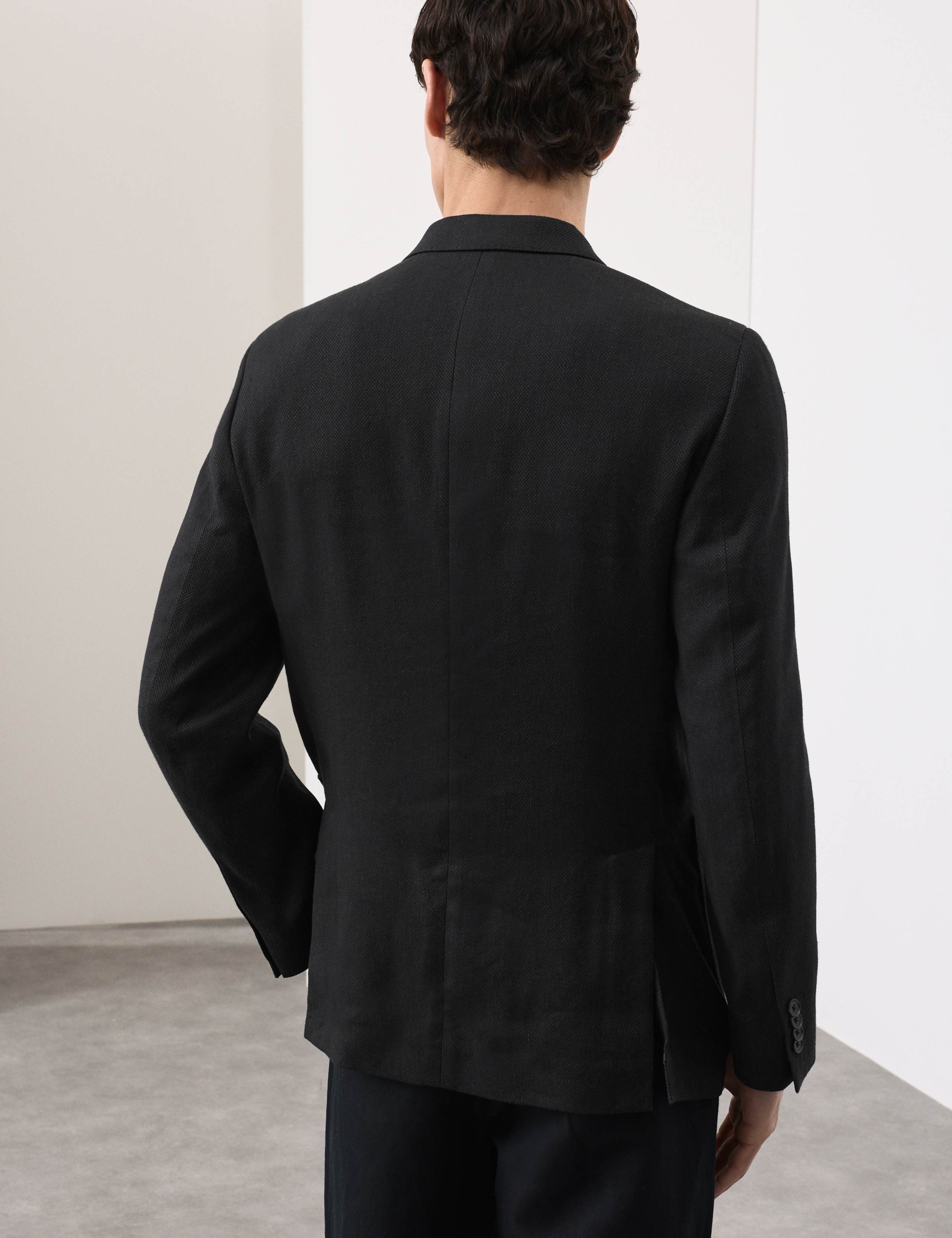 Tailored Fit Italian Linen Blend Double Breasted Blazer 5 of 6