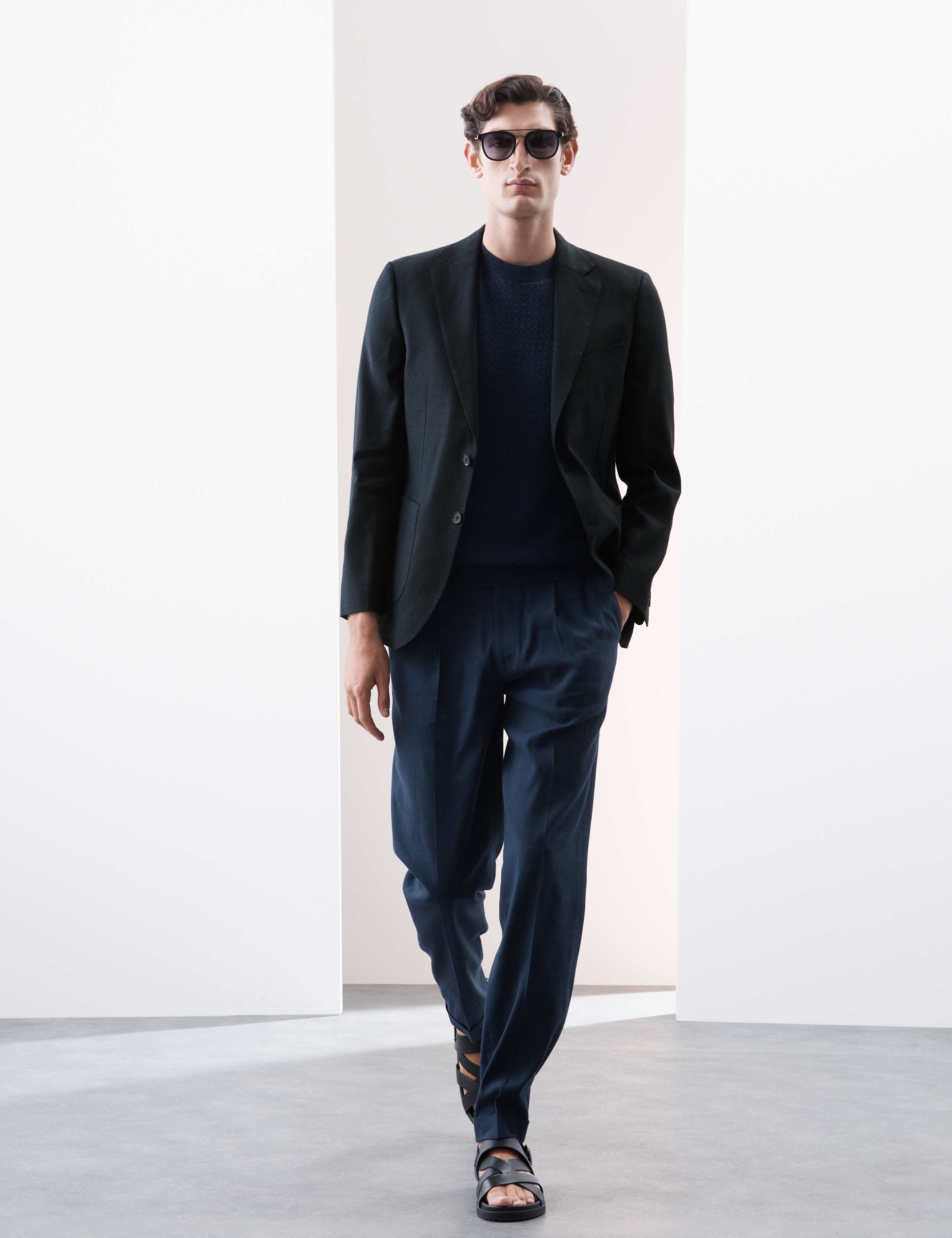 Linen Blend Check Blazer 3 of 7