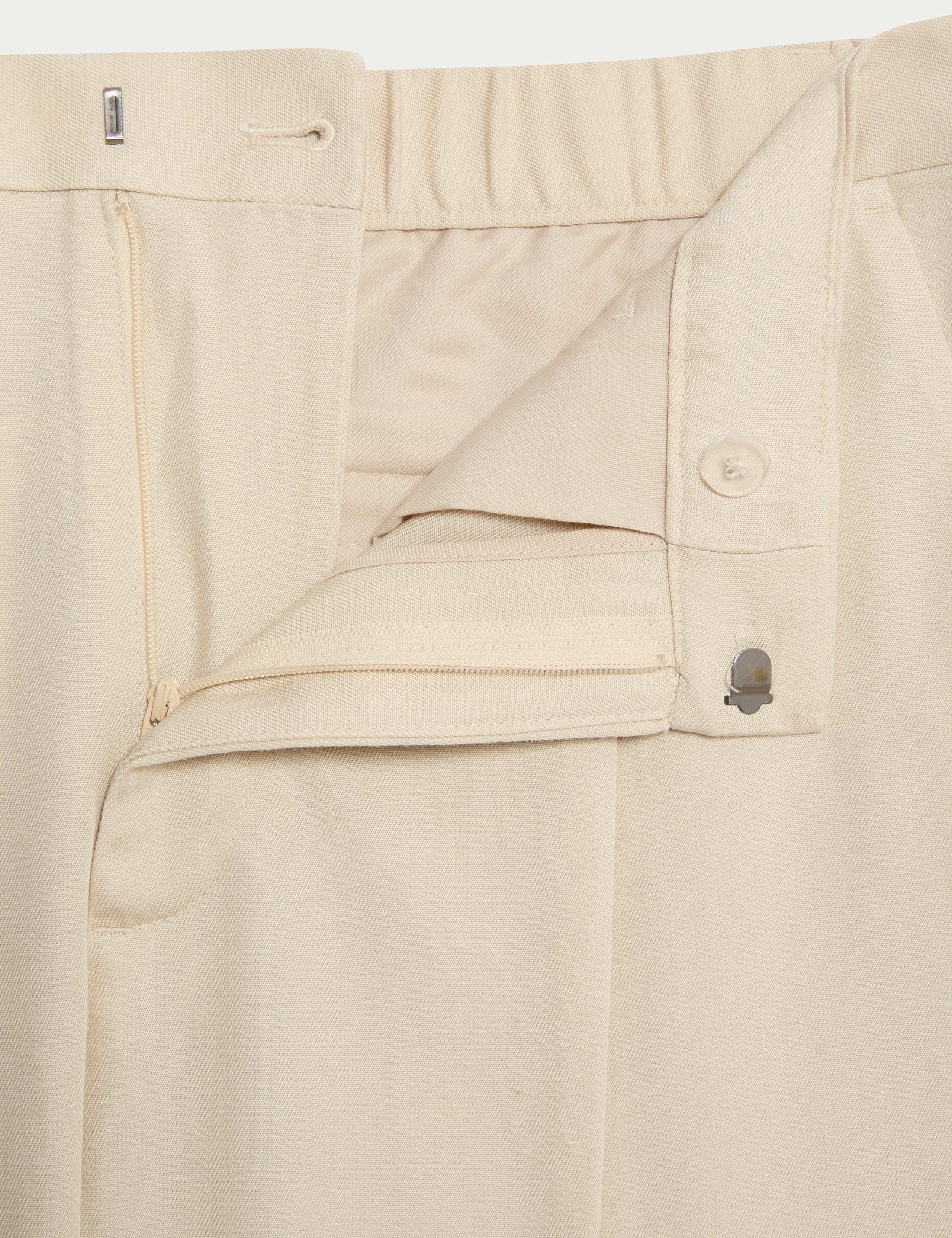 Regular Fit Lyocell Blend Single Pleat Trousers 3 of 6