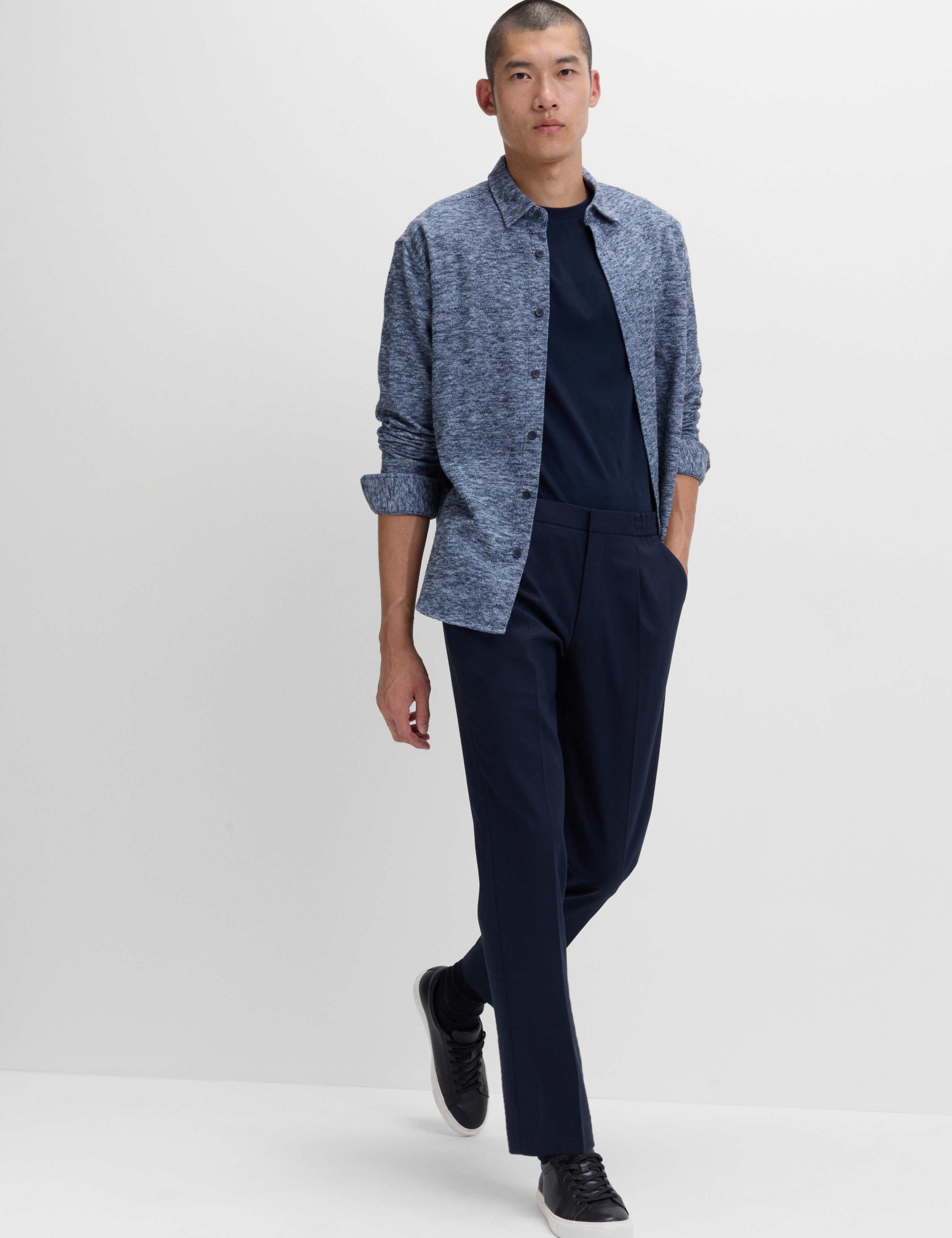 Cotton Blend Smart Elasticated Waist Trousers 3 of 7