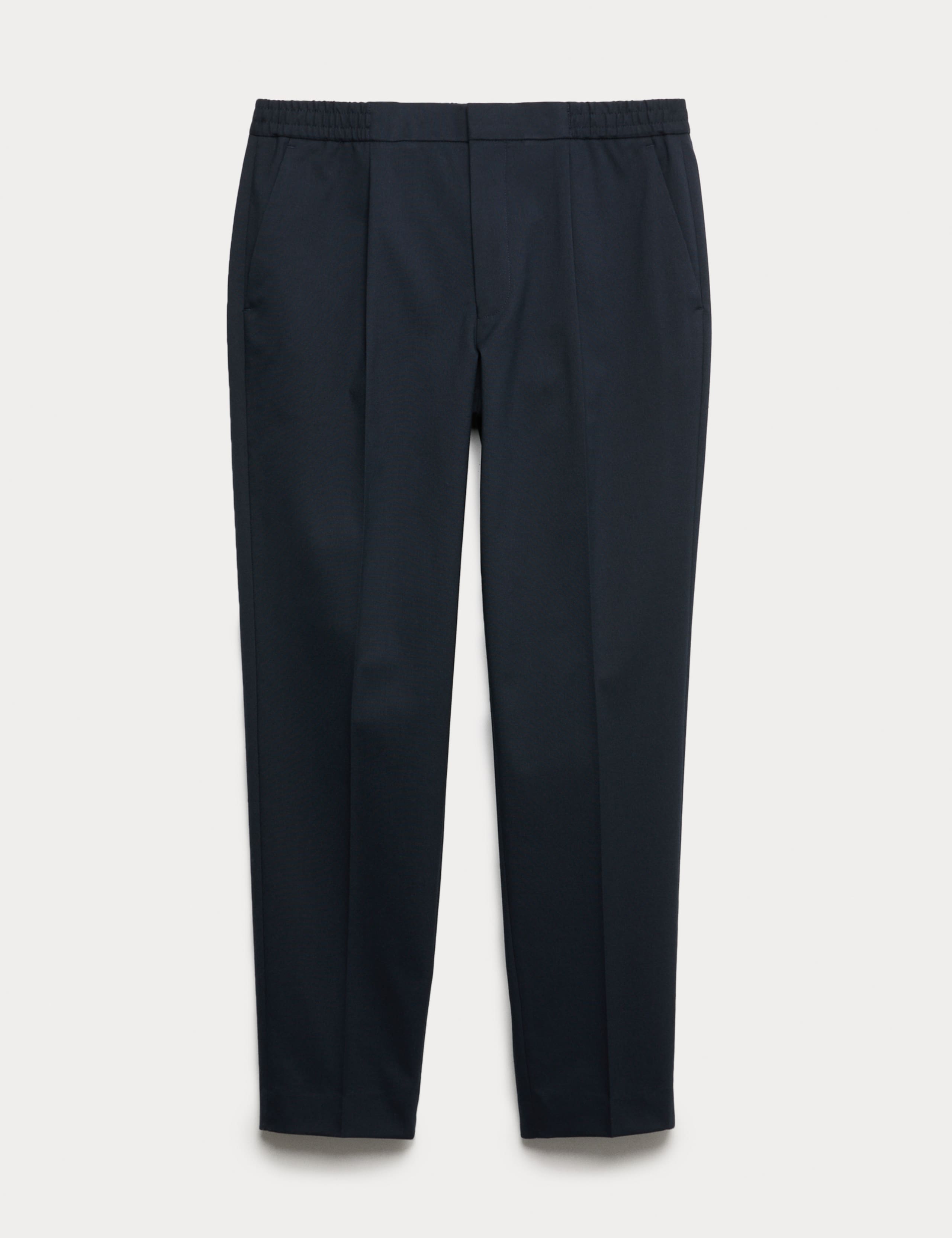 Cotton Blend Smart Elasticated Waist Trousers 2 of 7