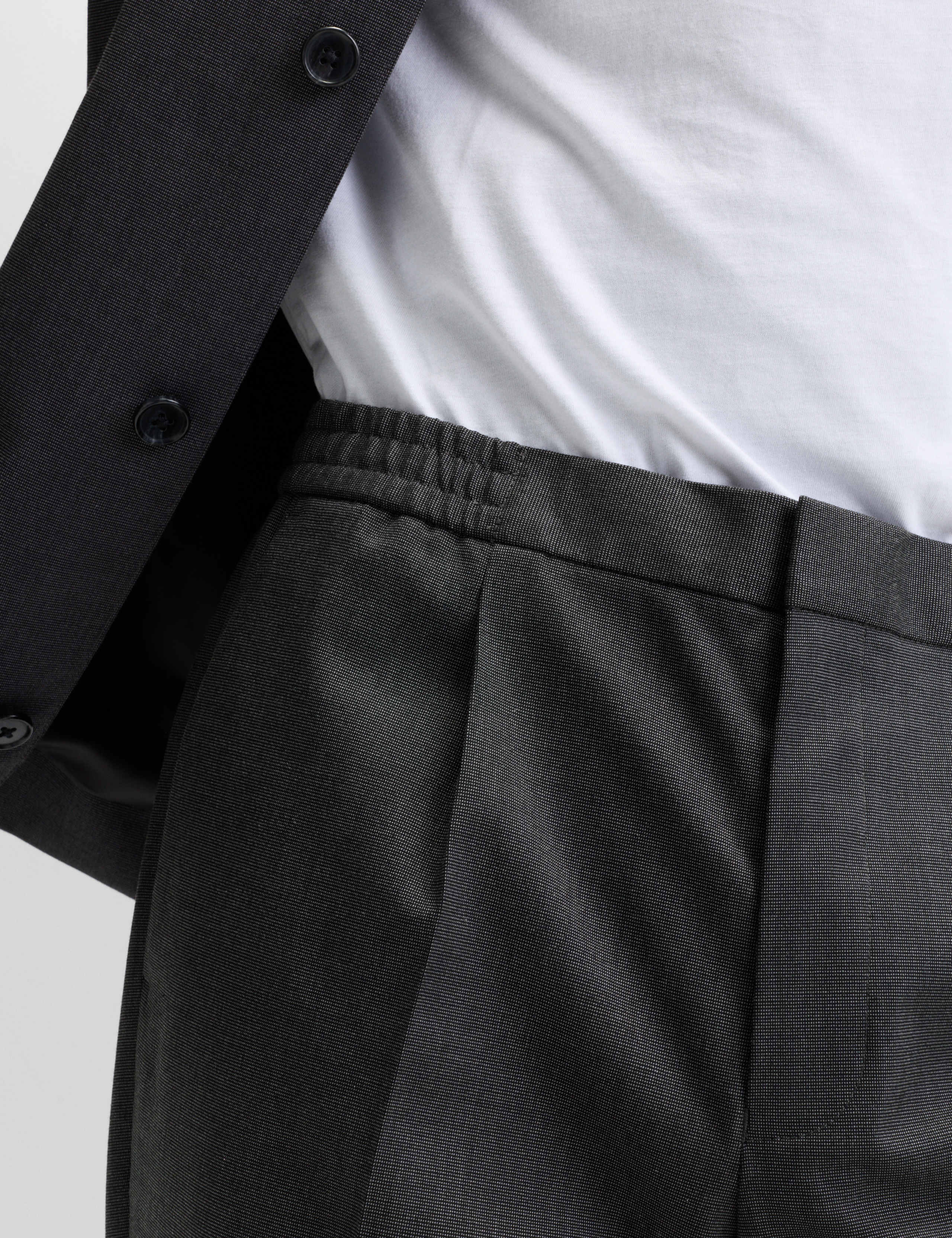 Cotton Blend Smart Elasticated Waist Trousers 3 of 7