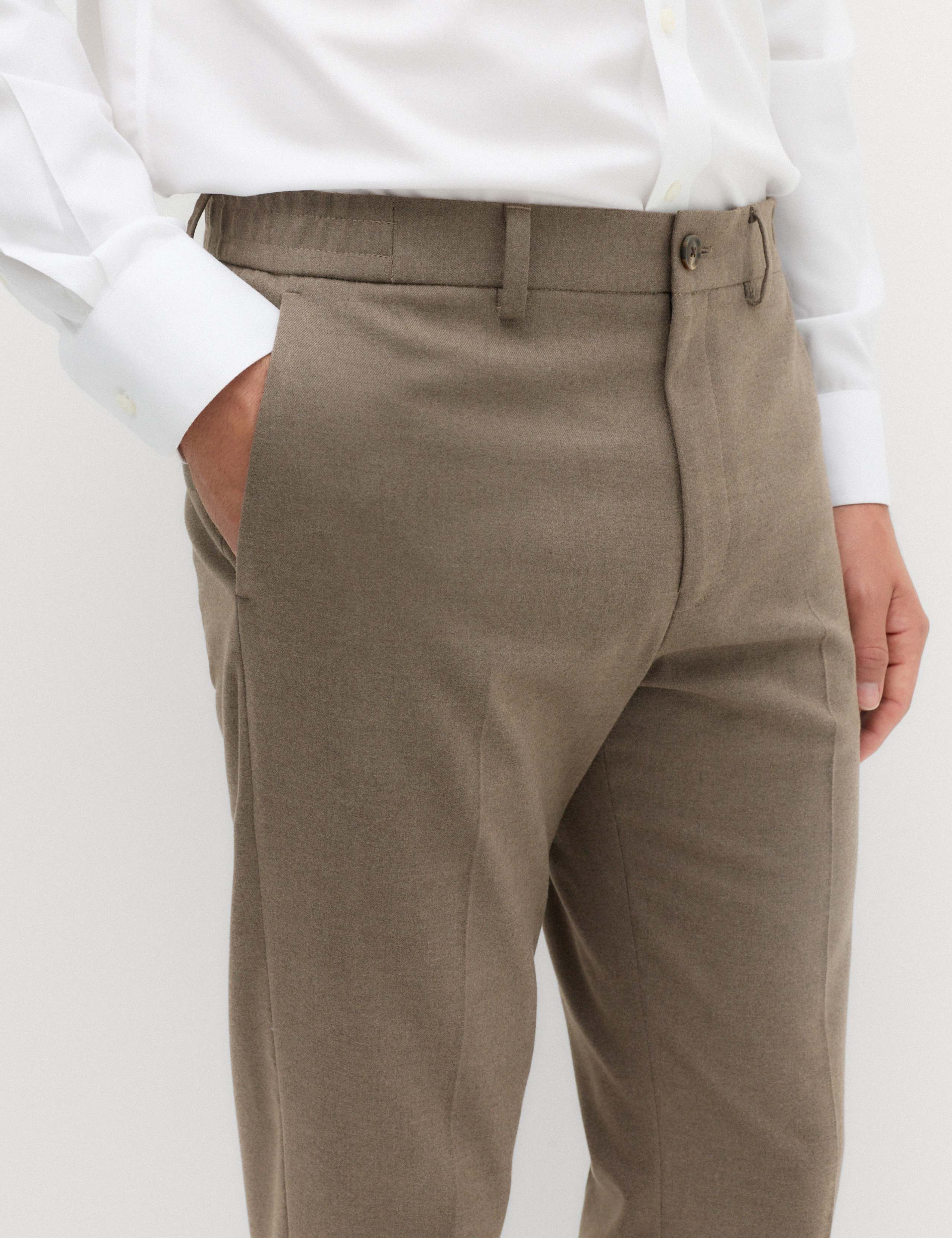 Tailored Fit Flannel Smart Trousers 3 of 7