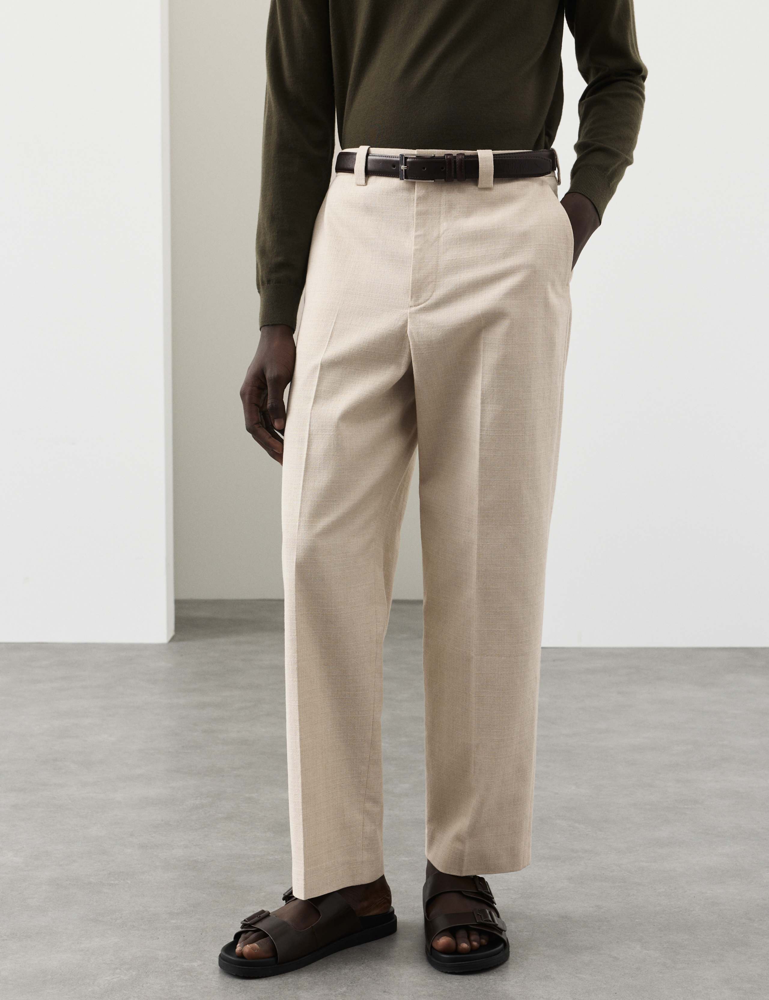 Relaxed Fit Textured Trousers 1 of 6