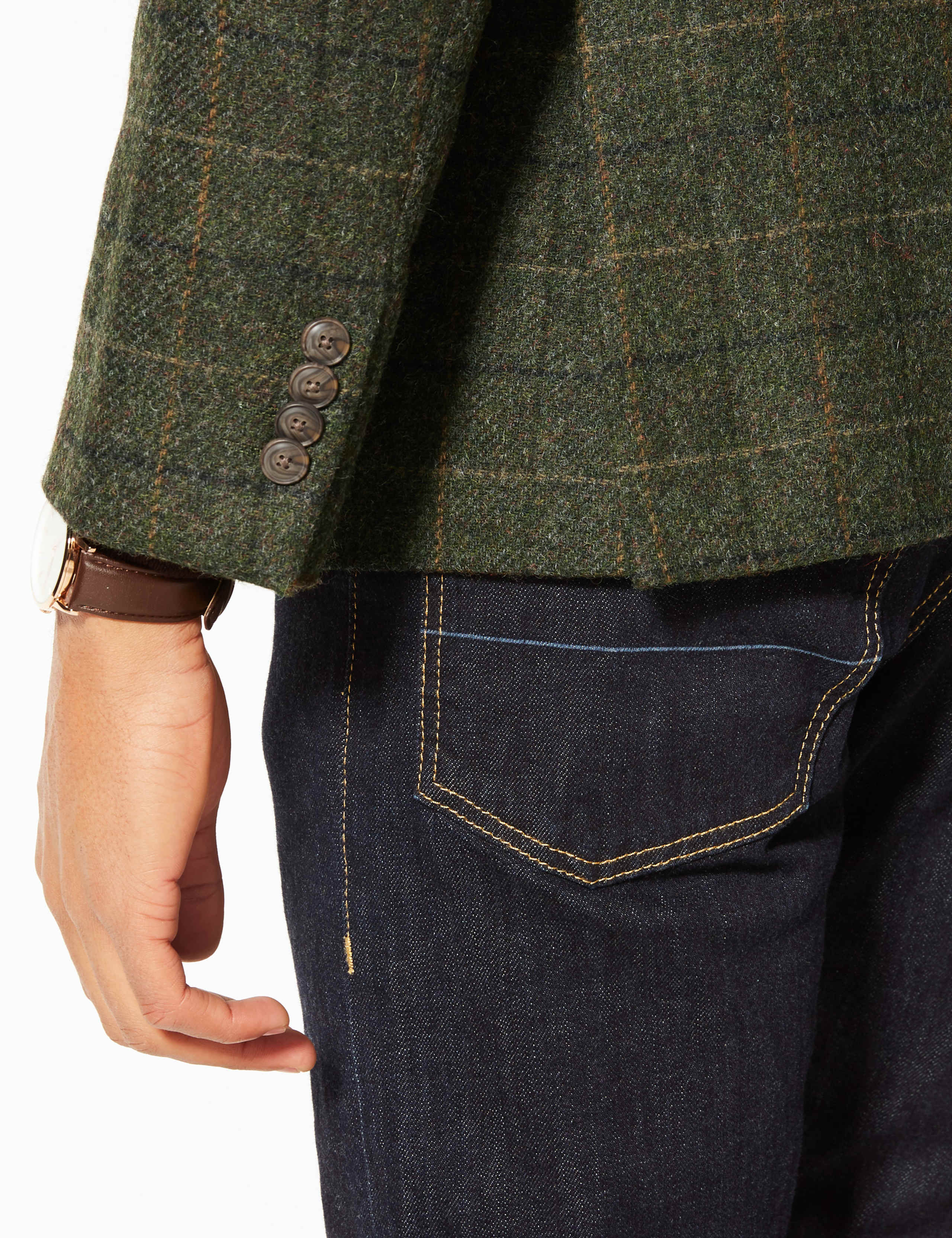Pure Wool Checked Tailored Fit Jacket 4 of 6