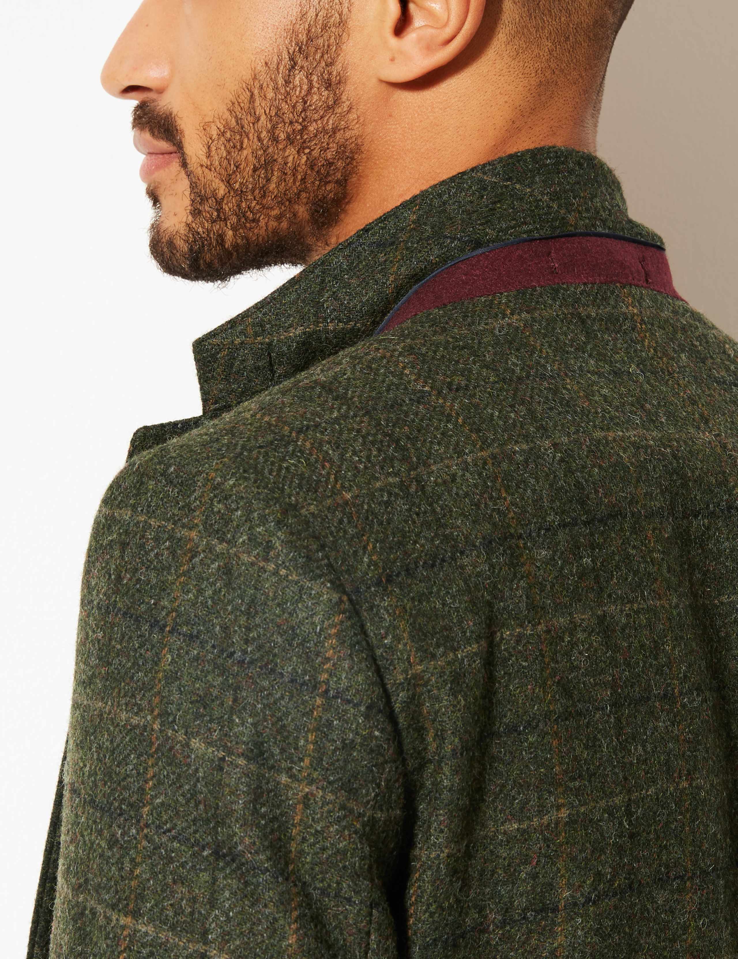 Pure Wool Checked Tailored Fit Jacket 5 of 6