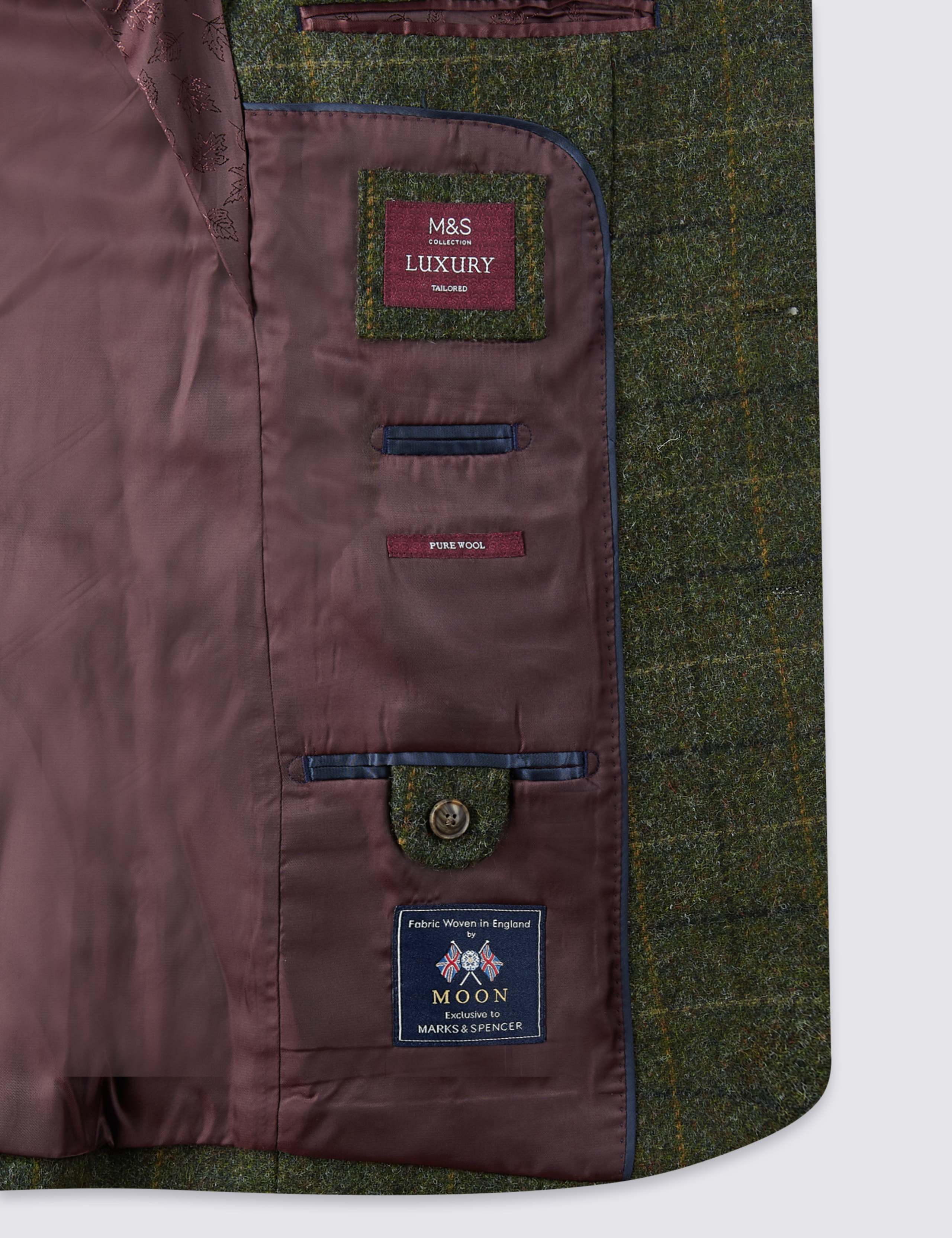 Pure Wool Checked Tailored Fit Jacket 6 of 6