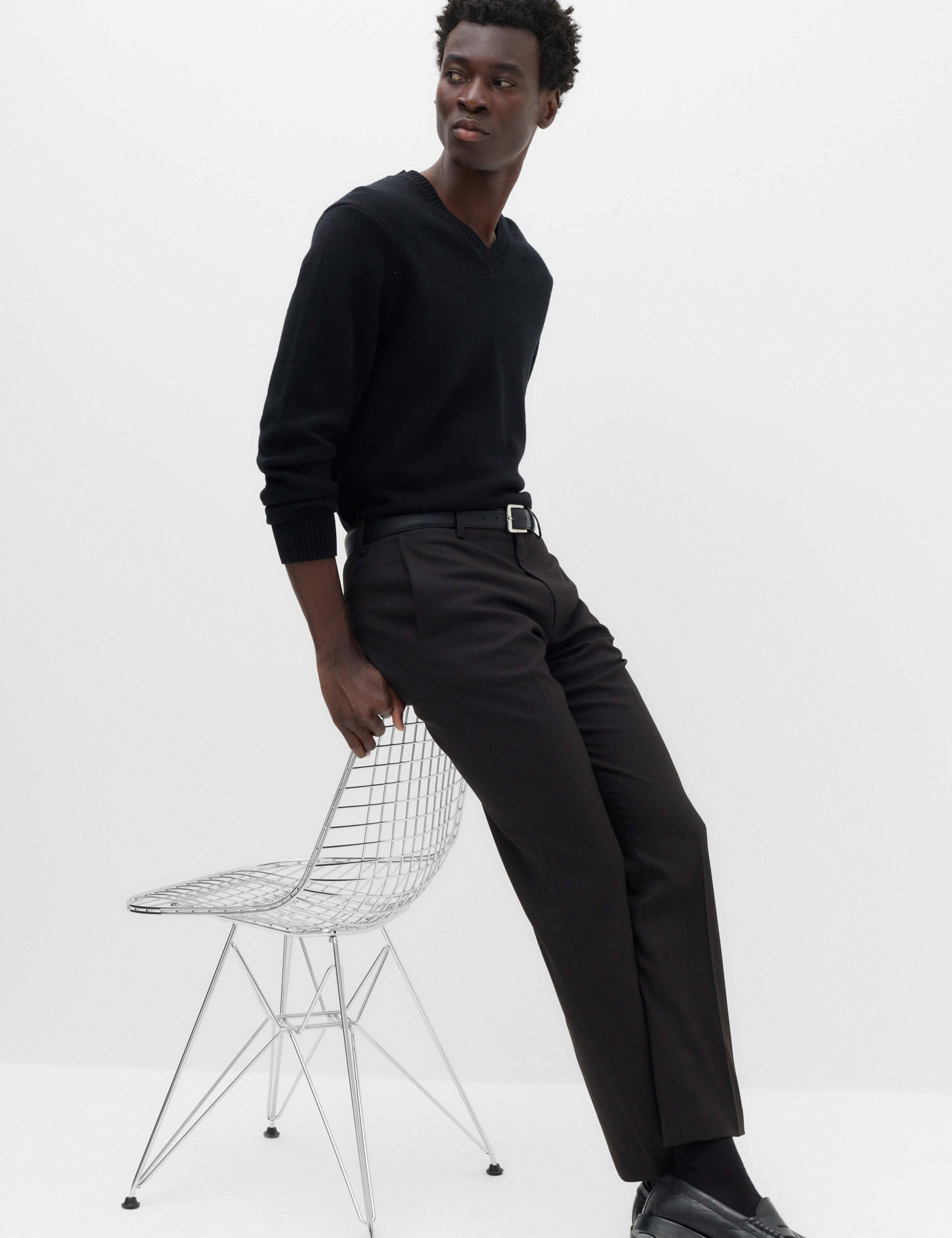 Tailored Fit Pindot Stretch Trousers 7 of 7