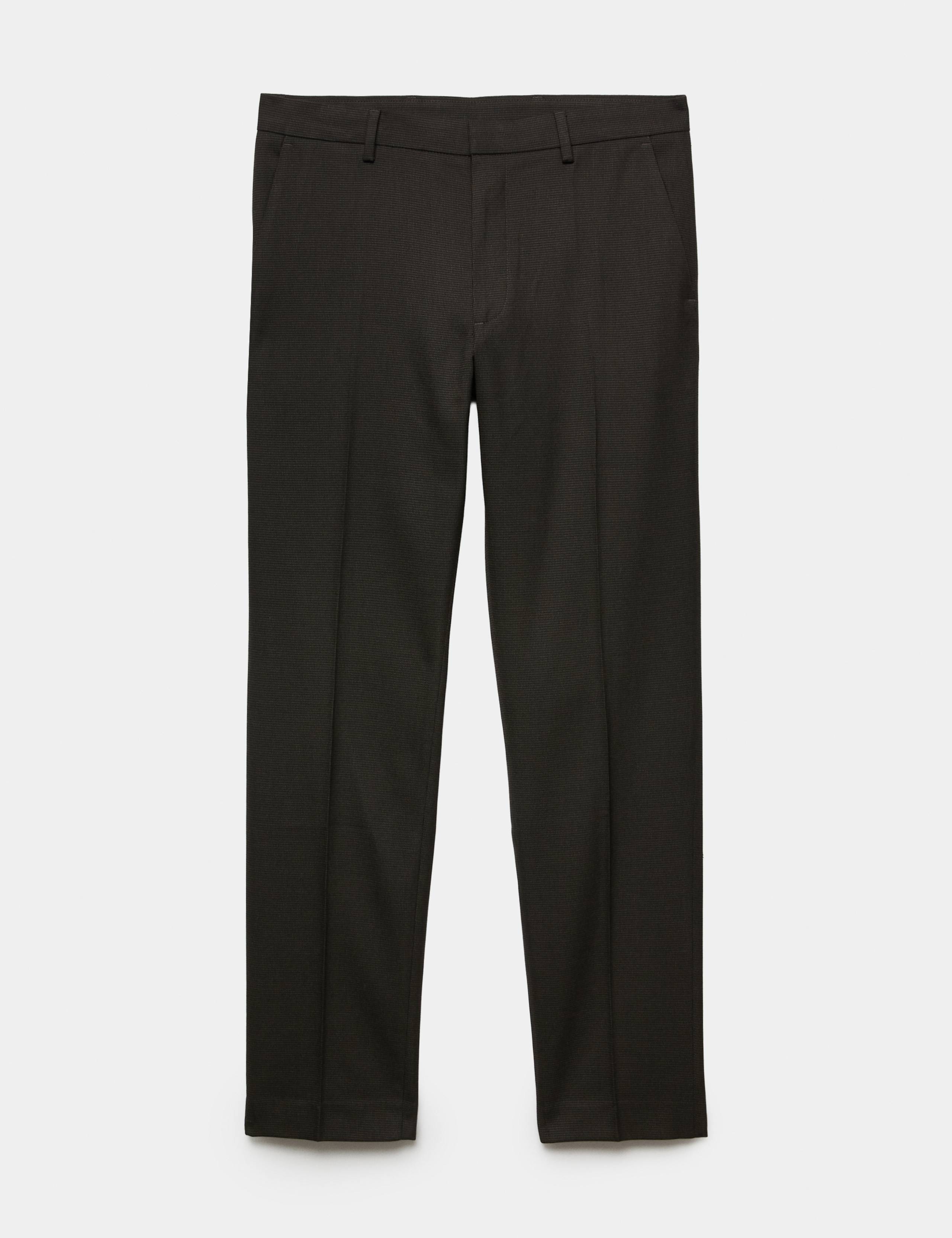 Tailored Fit Pindot Stretch Trousers 2 of 7