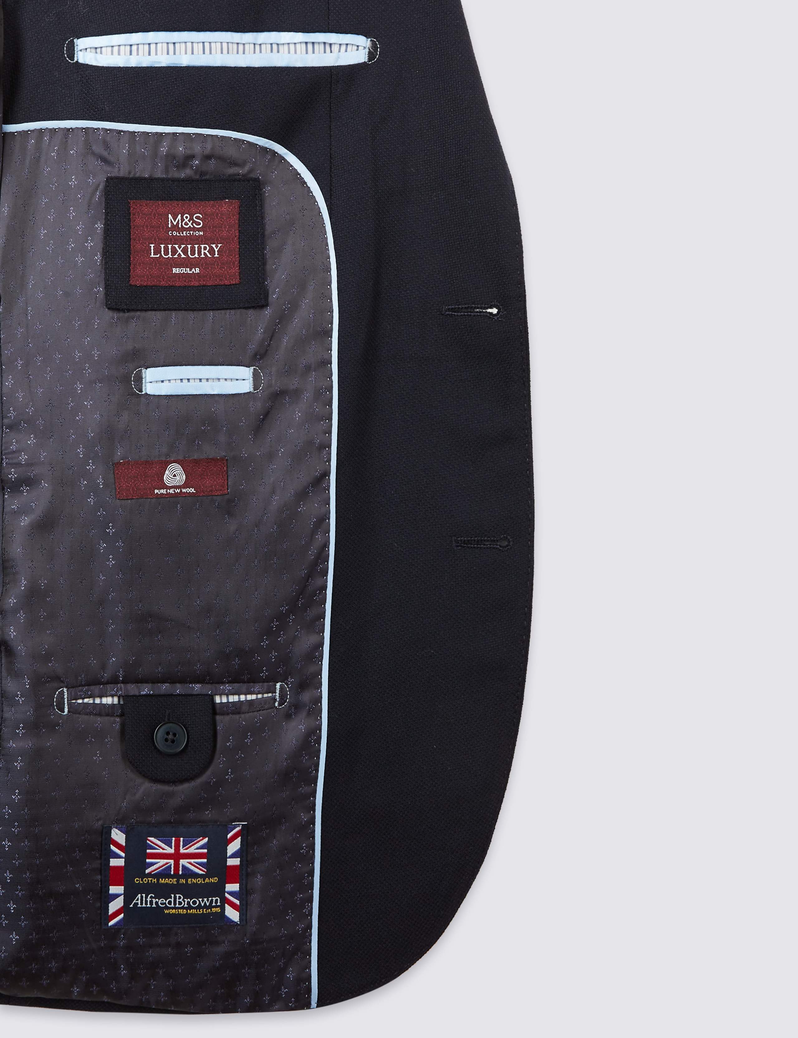 Pure Wool Textured Regular Fit Jacket 7 of 8