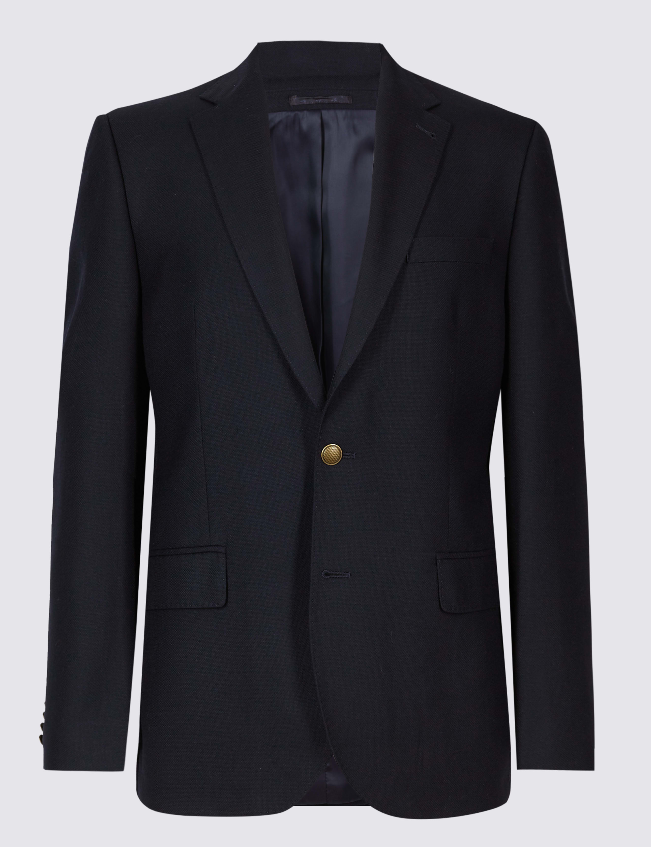 Pure Wool Textured Regular Fit Jacket 2 of 8